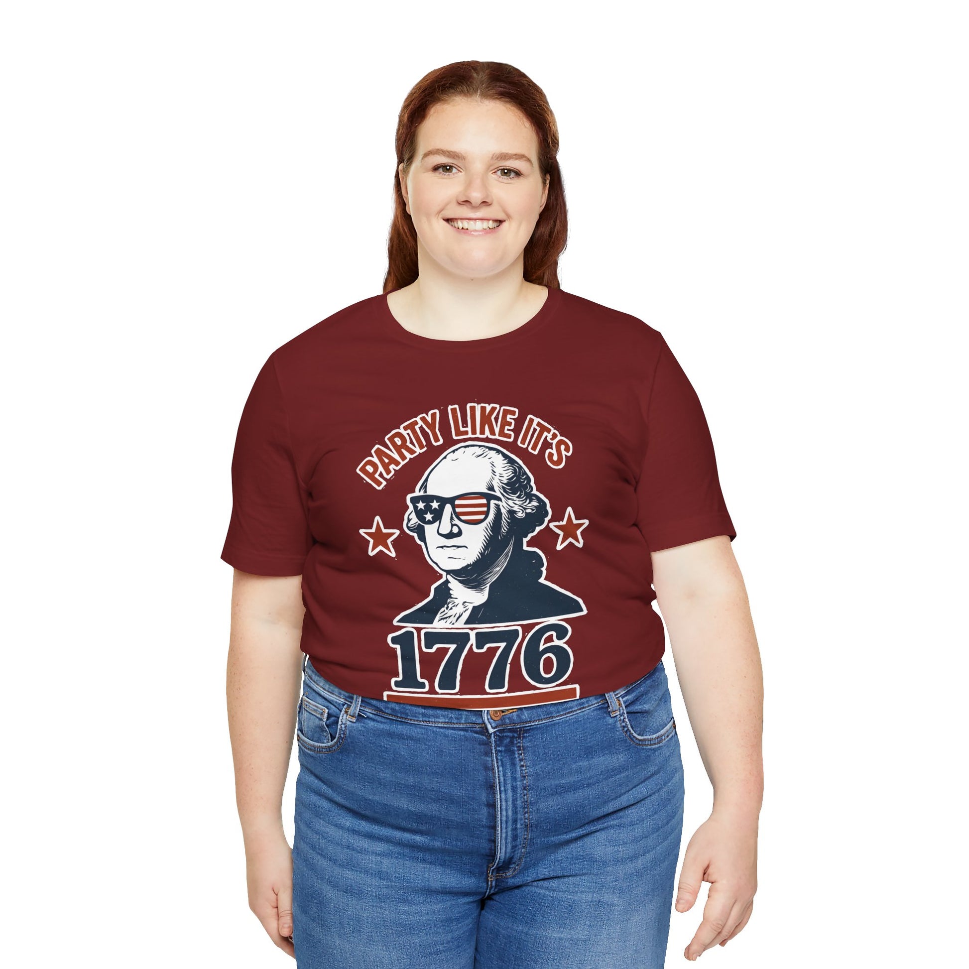Party Like It's 1776 T-Shirt – Funny 4th of July Tee with George Washington Graphic - WhimSpin - https://whimspin.com