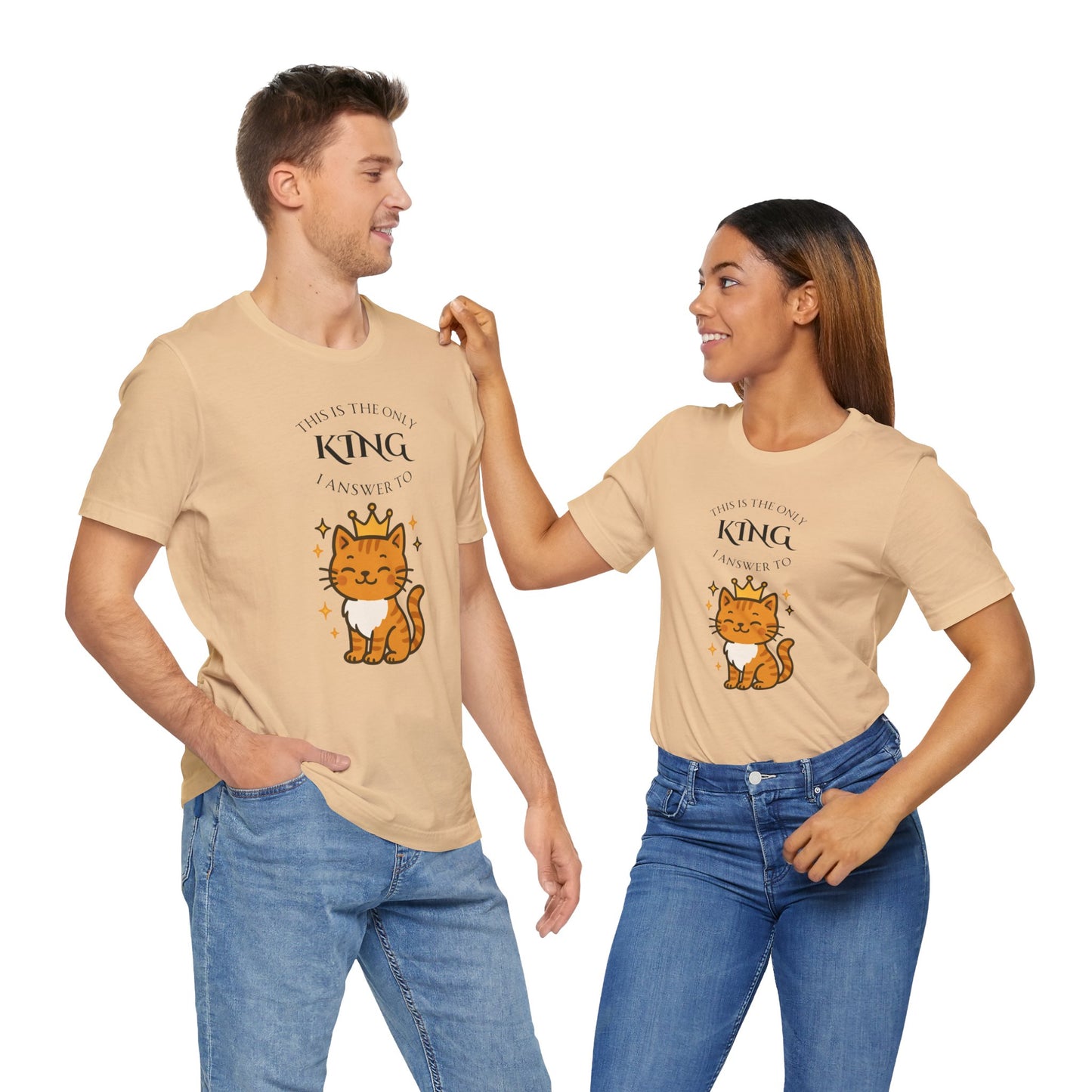 "The Only King I Answer To" T-Shirt – Cute Cat Lady Tee - WhimSpin - https://whimspin.com