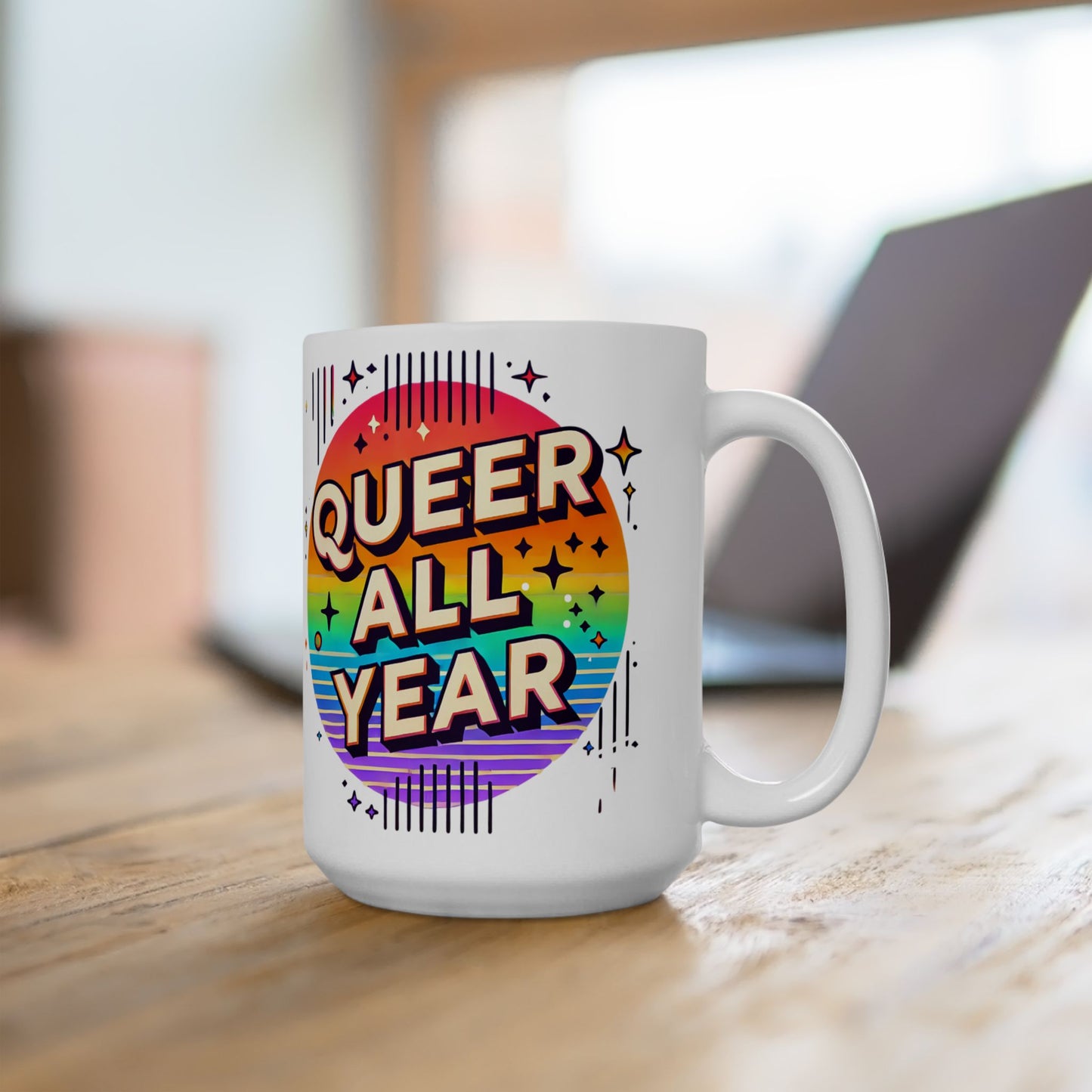 Queer All Year Mug – Pride Coffee Cup