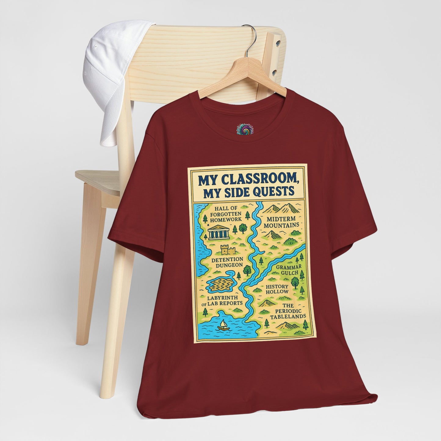 My Classroom, My Side Quests T-Shirt – RPG Map Tee for Teachers