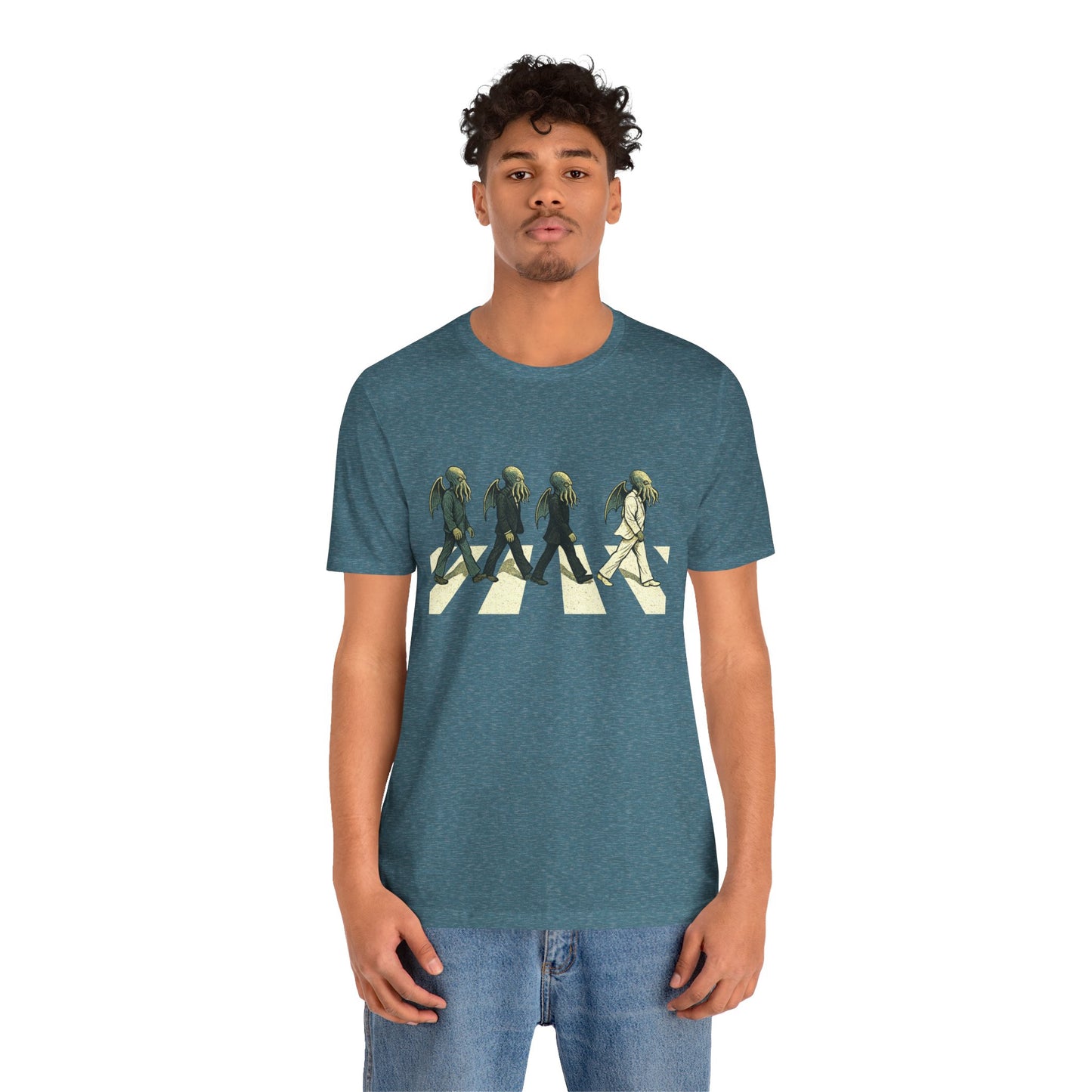 Cthulhu Crossing T-Shirt – Beatles Abbey Road Parody Tee | WhimSpin
