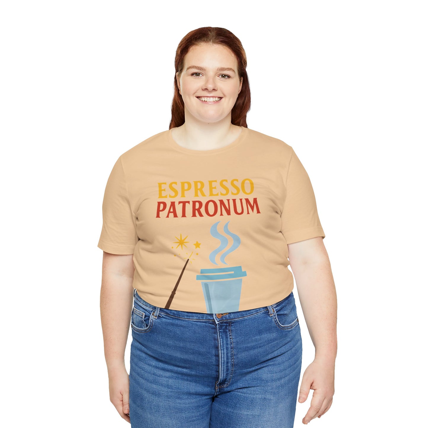 Espresso Patronum T-Shirt – Funny Coffee & Wizard Parody Tee