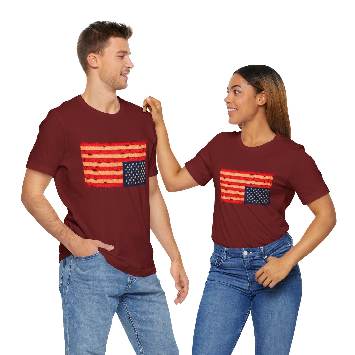 Inverted Flag Distress T-Shirt – Symbolic Upside Down Flag Design