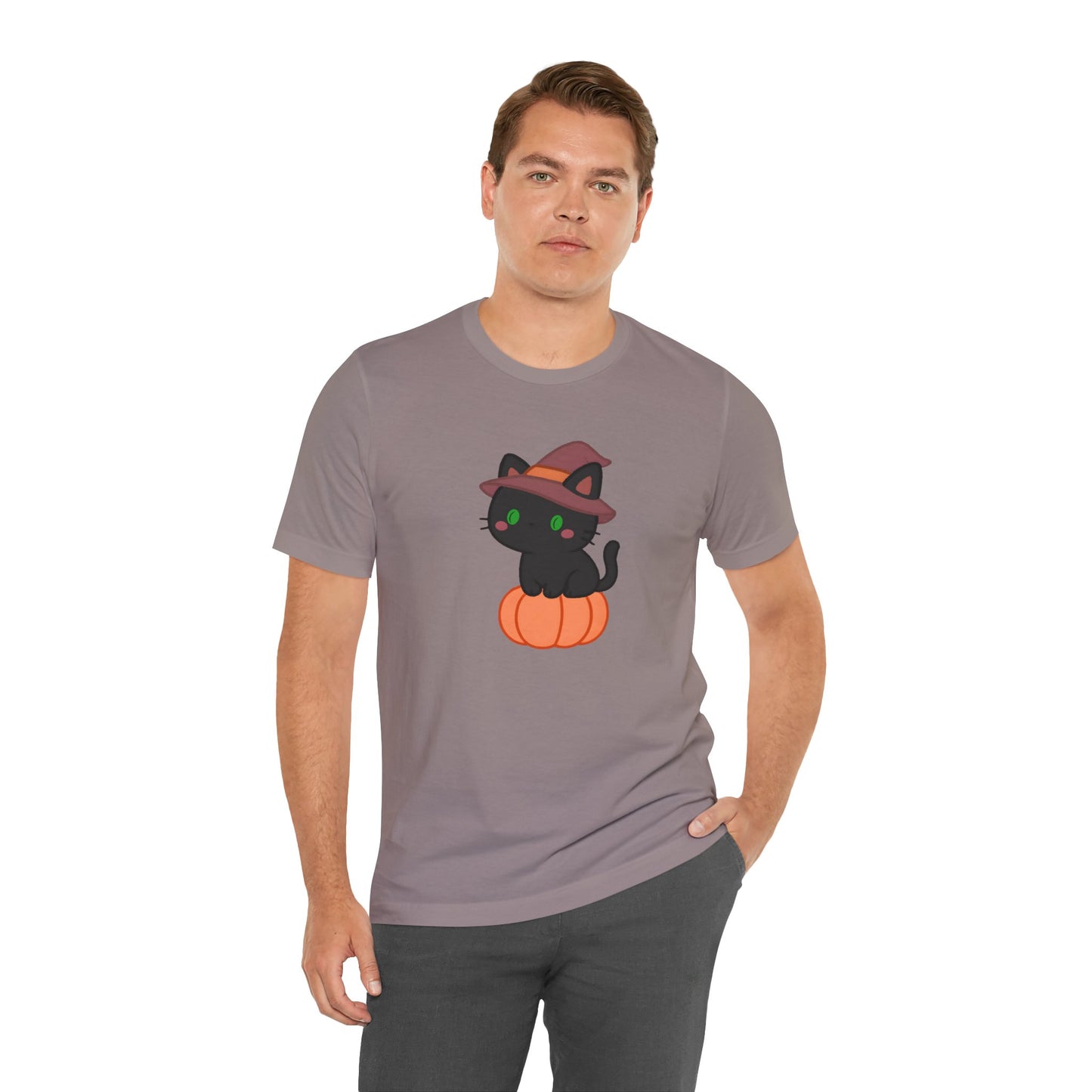 Halloween Cat Shirt – Cute Cat on a Pumpkin Graphic Tee