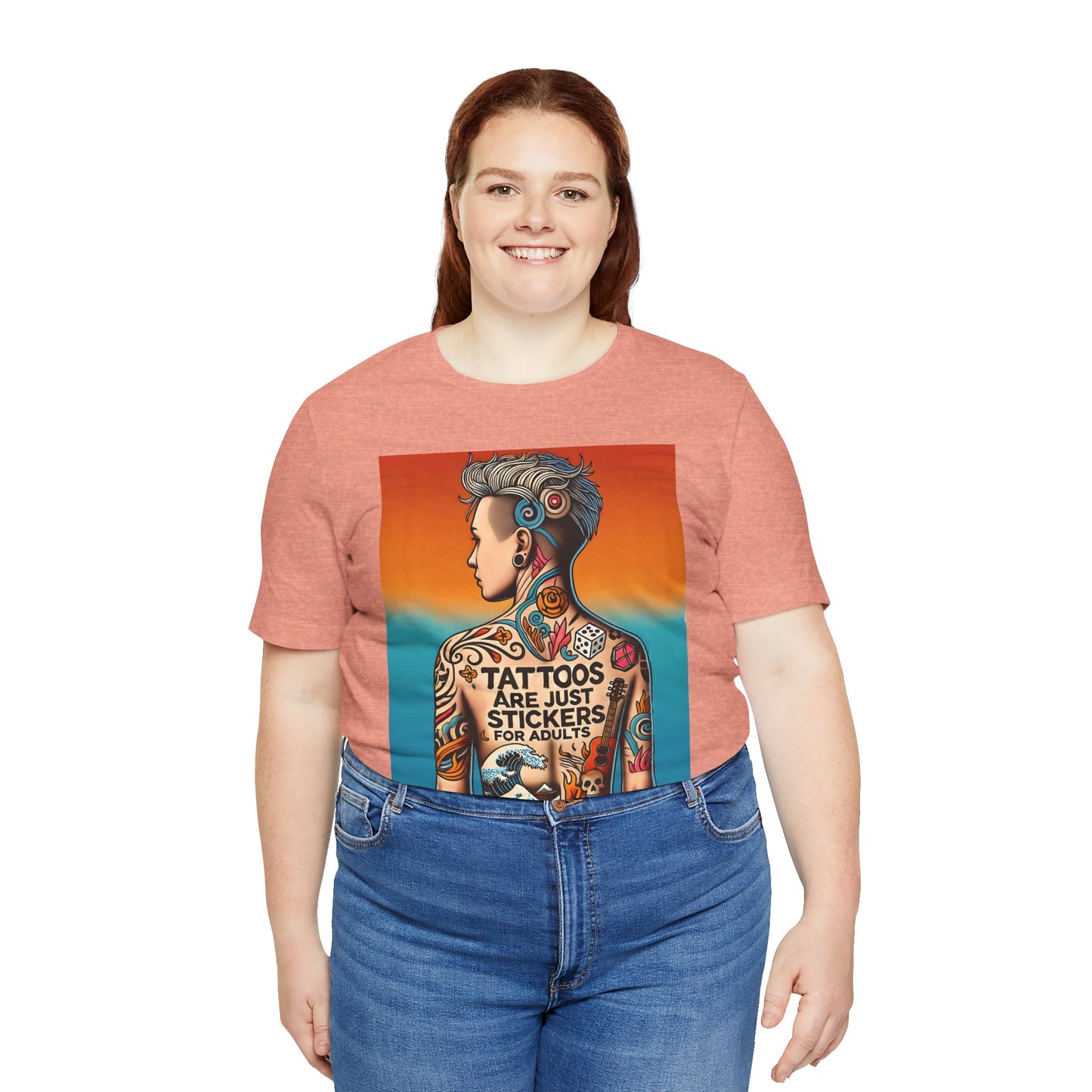 Tattoos Are Just Stickers for Adults T-Shirt – Funny Tattoo Lover Graphic Tee - WhimSpin - https://whimspin.com