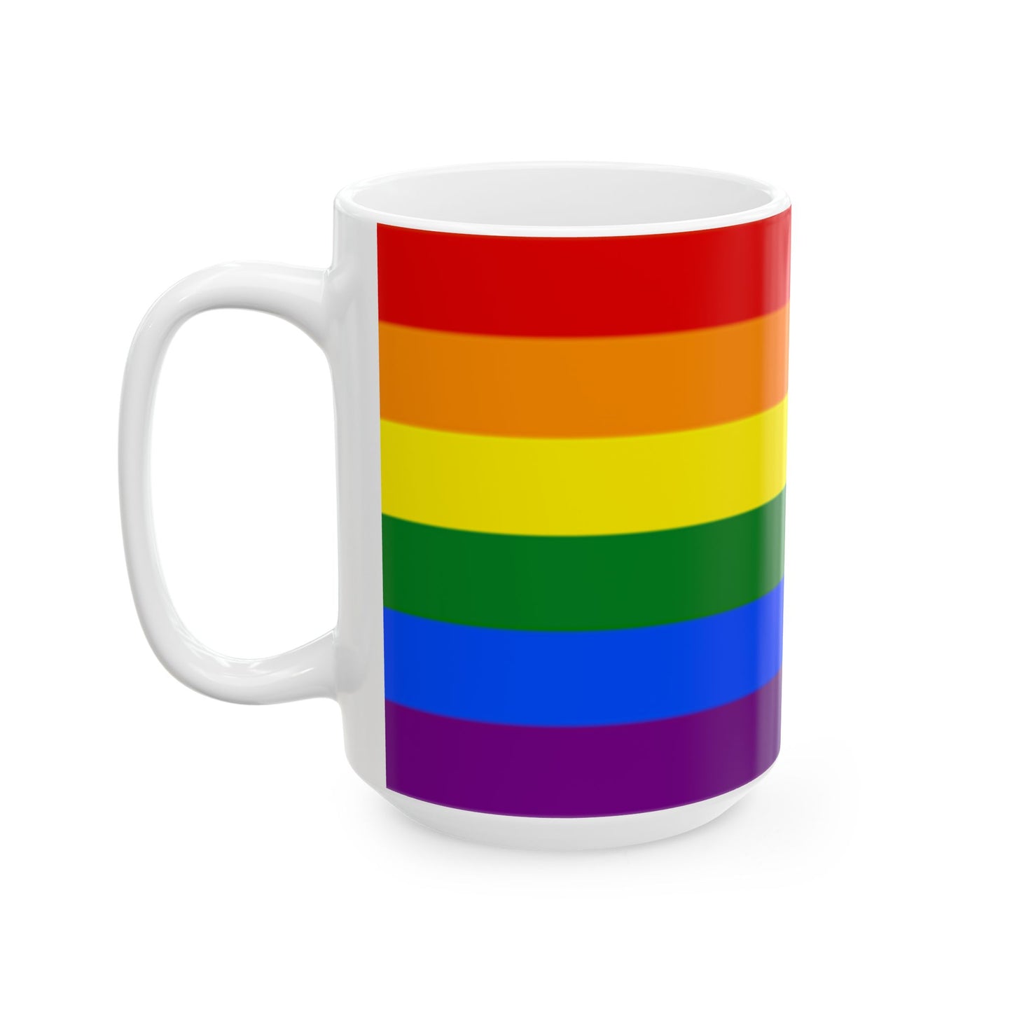 Classic Rainbow Pride Flag Cup – LGBTQ+ Ceramic Mug