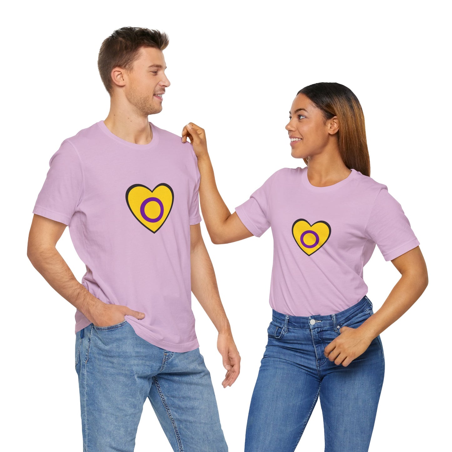 Intersex Pride Flag Heart T-Shirt – Minimalist LGBTQ+ Support Tee - WhimSpin - https://whimspin.com