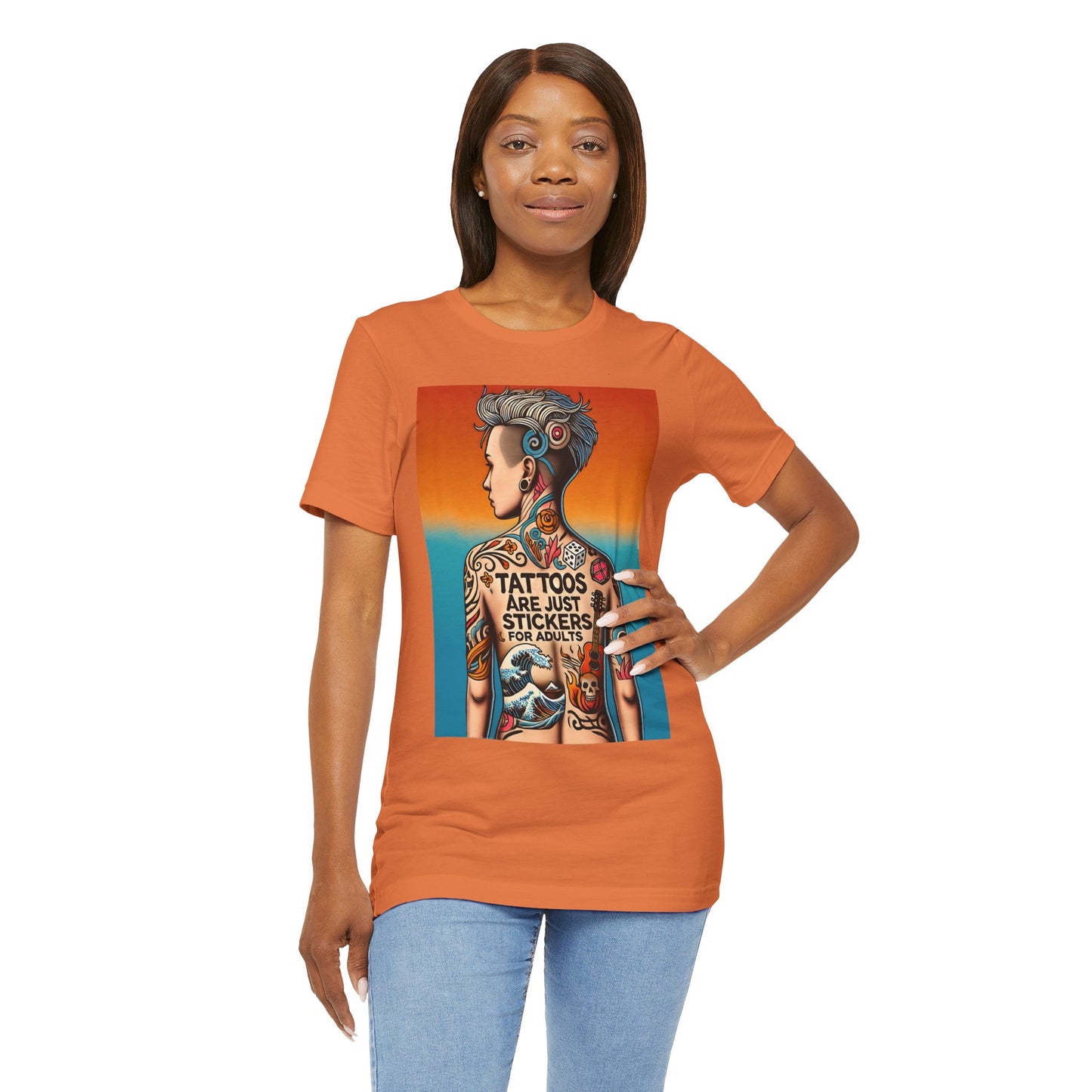 Tattoos Are Just Stickers for Adults T-Shirt – Funny Tattoo Lover Graphic Tee - WhimSpin - https://whimspin.com