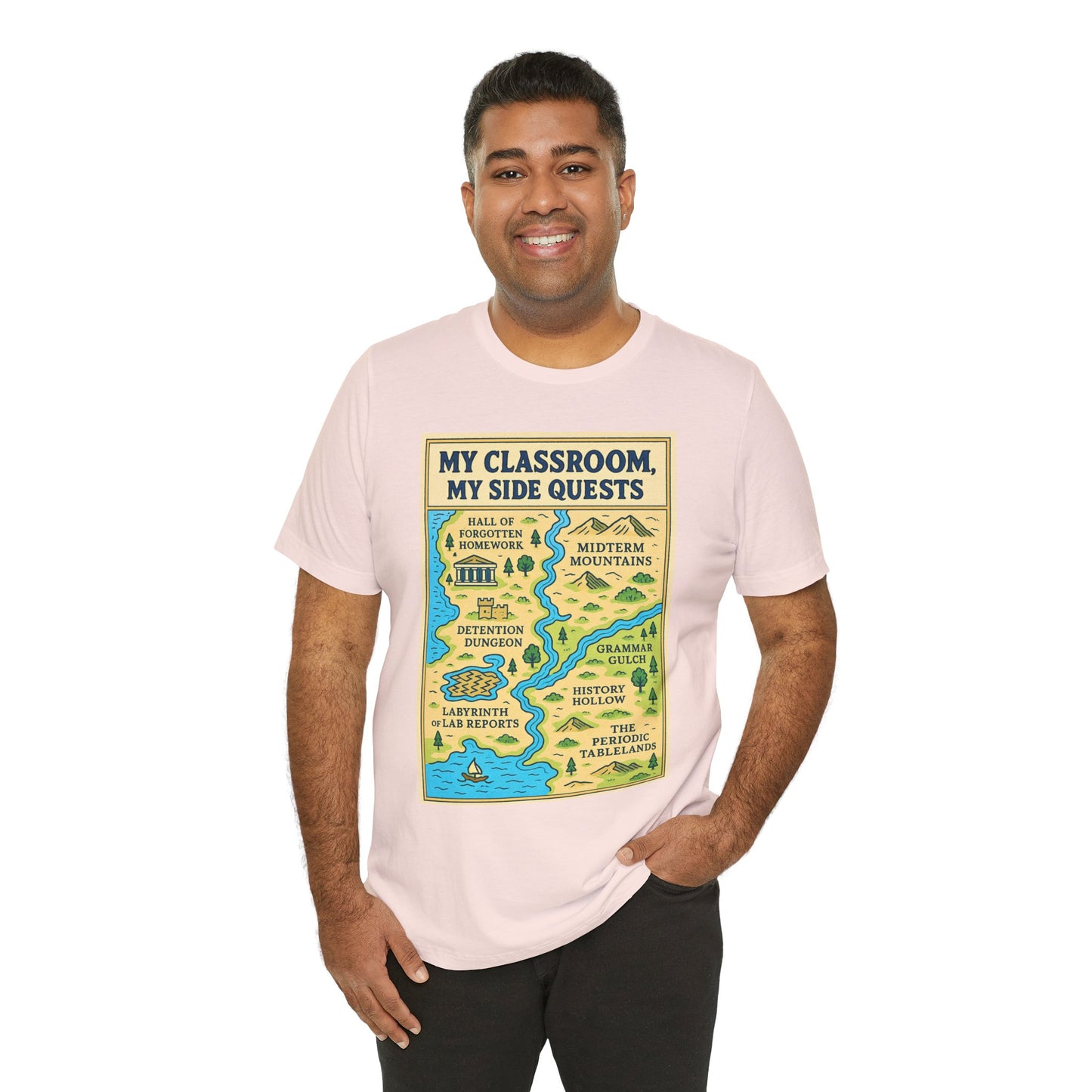 My Classroom, My Side Quests T-Shirt – RPG Map Tee for Teachers