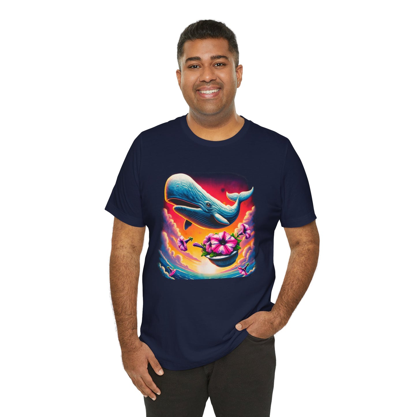 "Oh No, Not Again" Petunias and Whale Funny TShirt – Unisex Tee