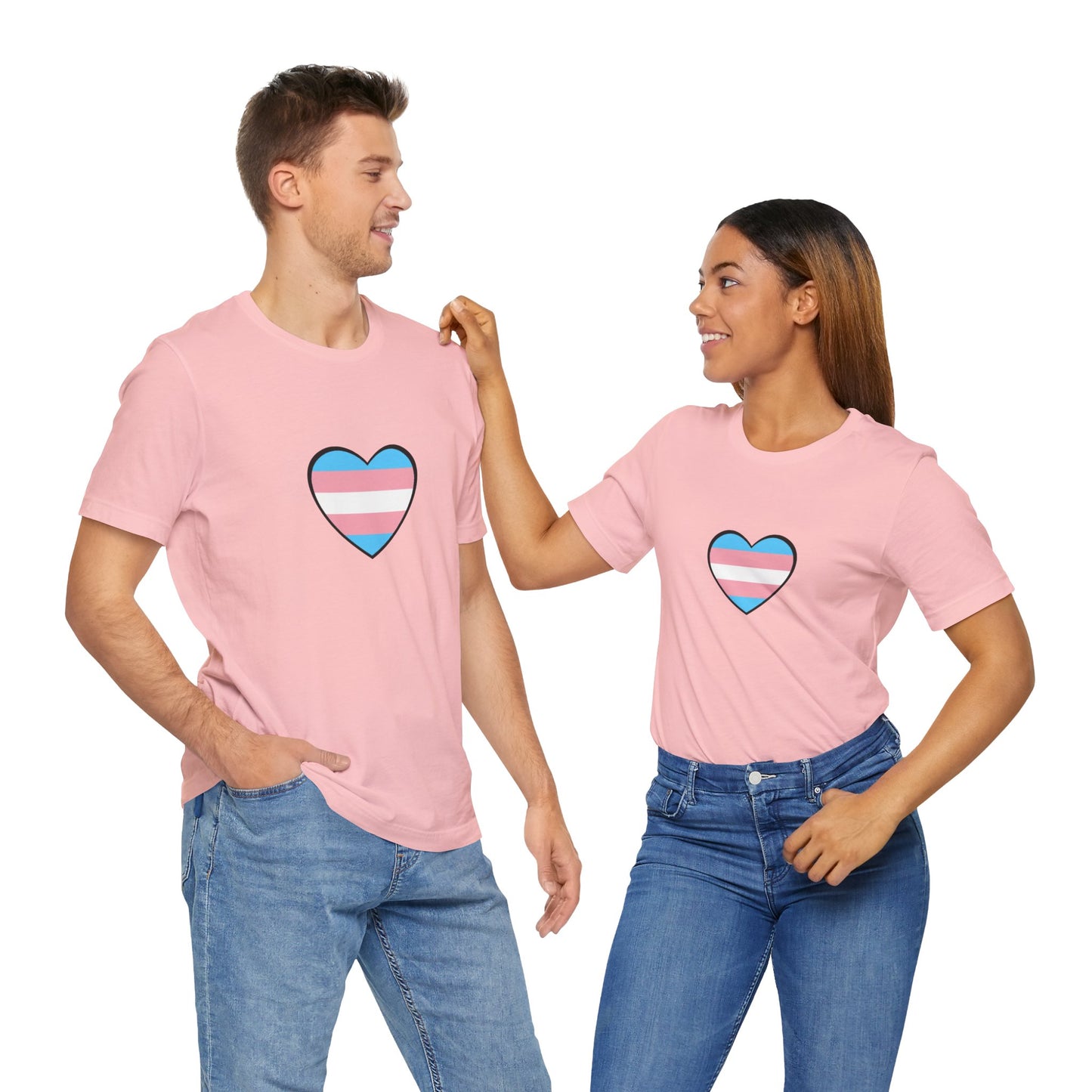 Transgender Flag Heart T-Shirt – LGBTQ+ Trans Flag Graphic Tee