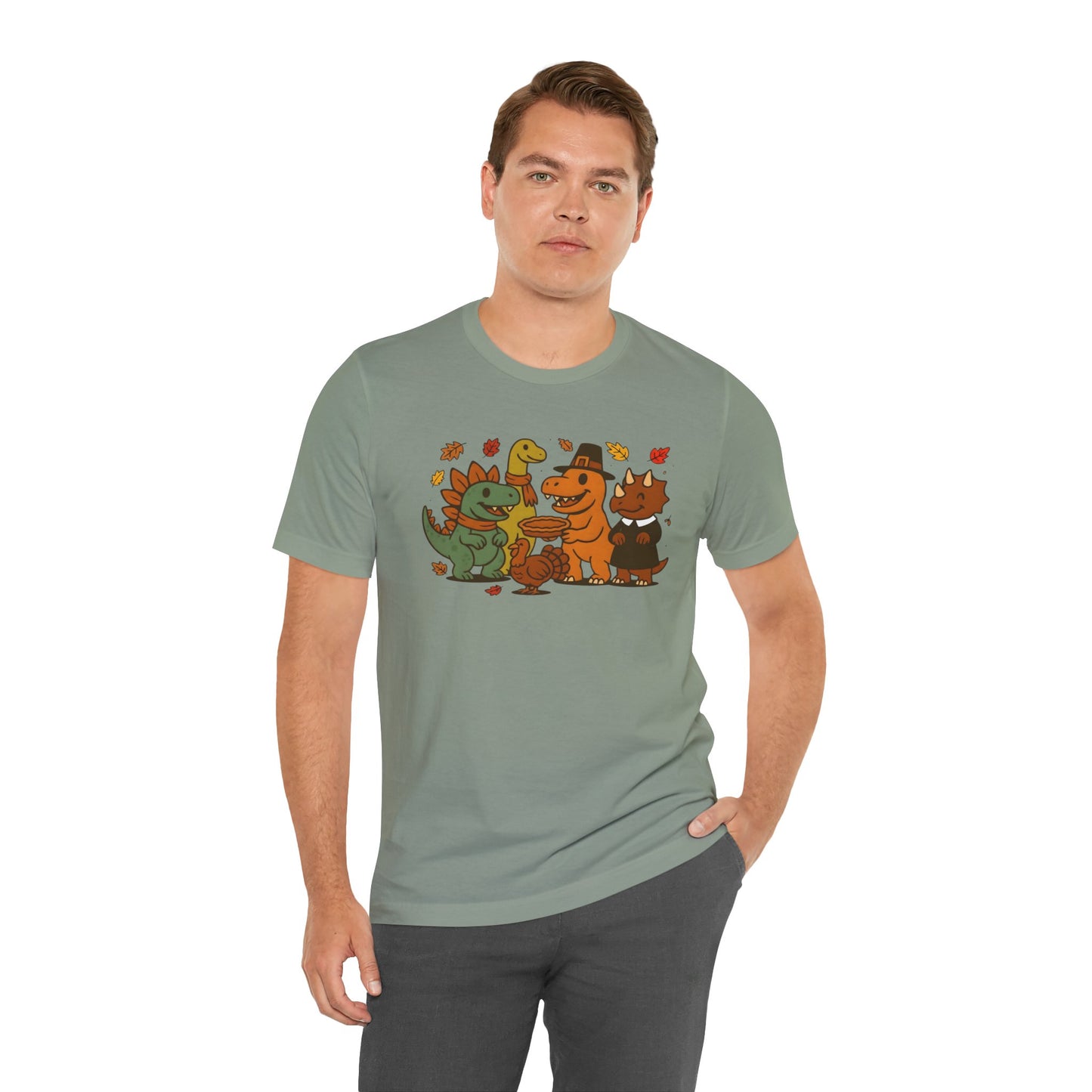 Thanksgiving Dinosaur T-Shirt – Funny Dino Thanksgiving Tee