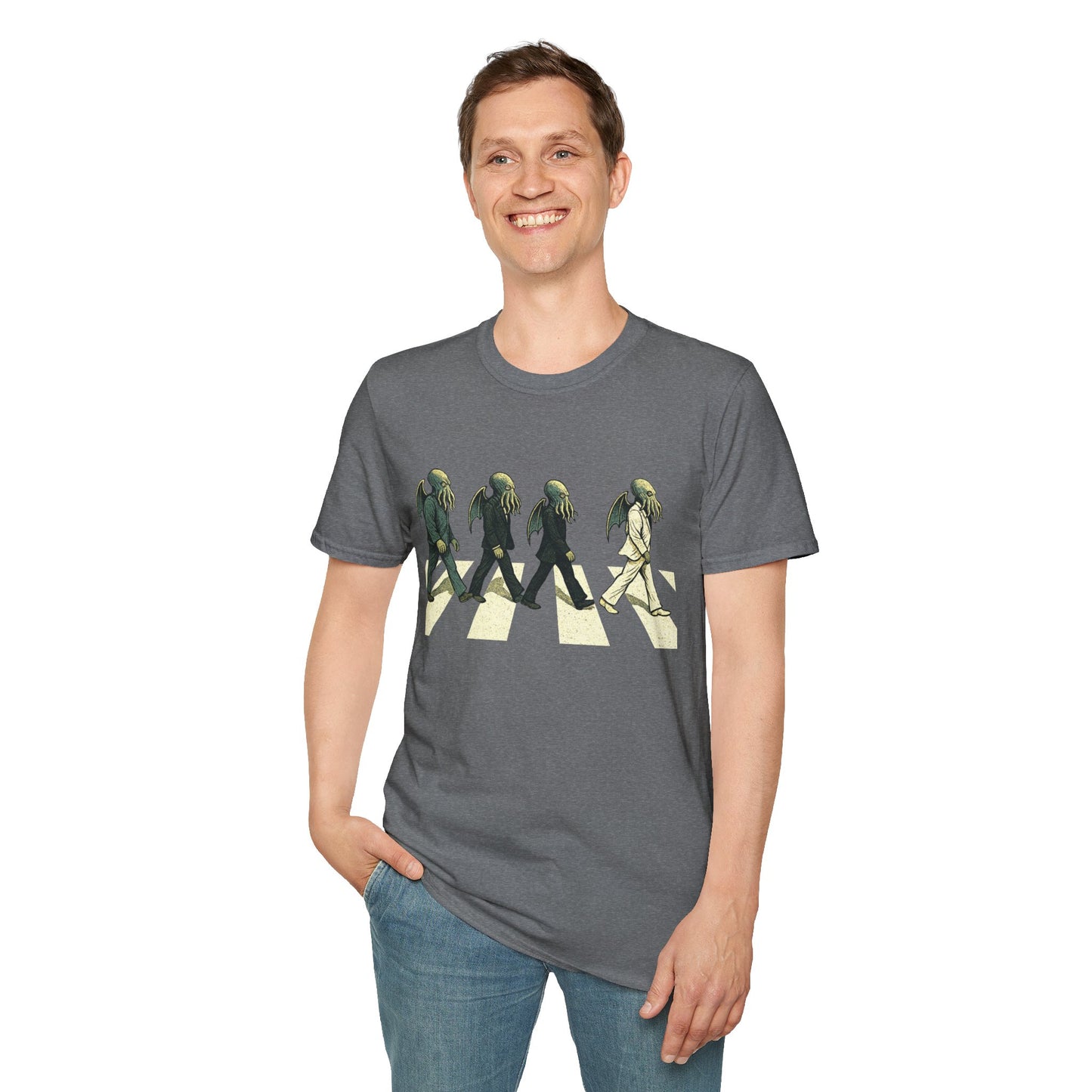 Cthulhu Crossing T-Shirt – Beatles Abbey Road Parody Tee | WhimSpin - WhimSpin - https://whimspin.com