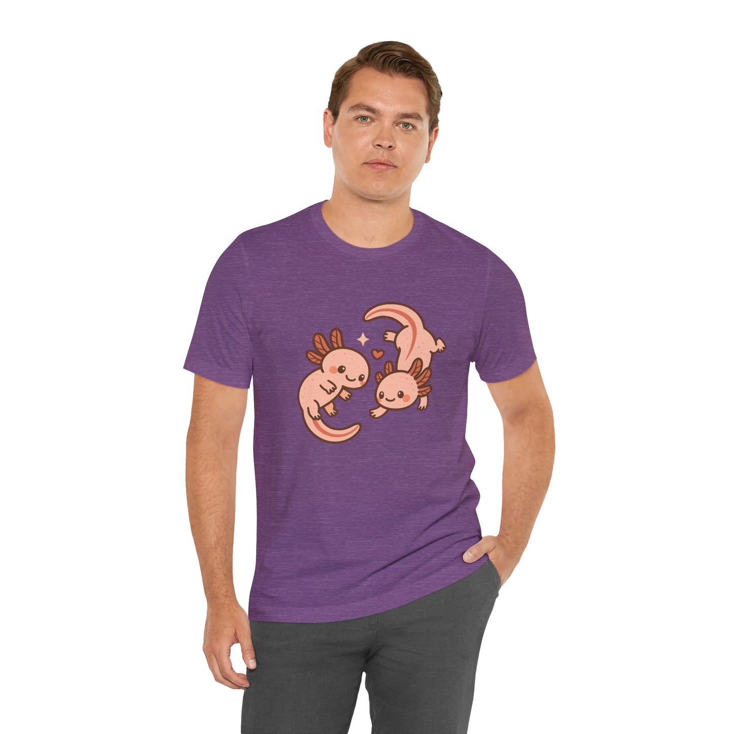 Kawaii Axolotl T-Shirt – Cute Tee with Smiling Axolotls - WhimSpin - https://whimspin.com