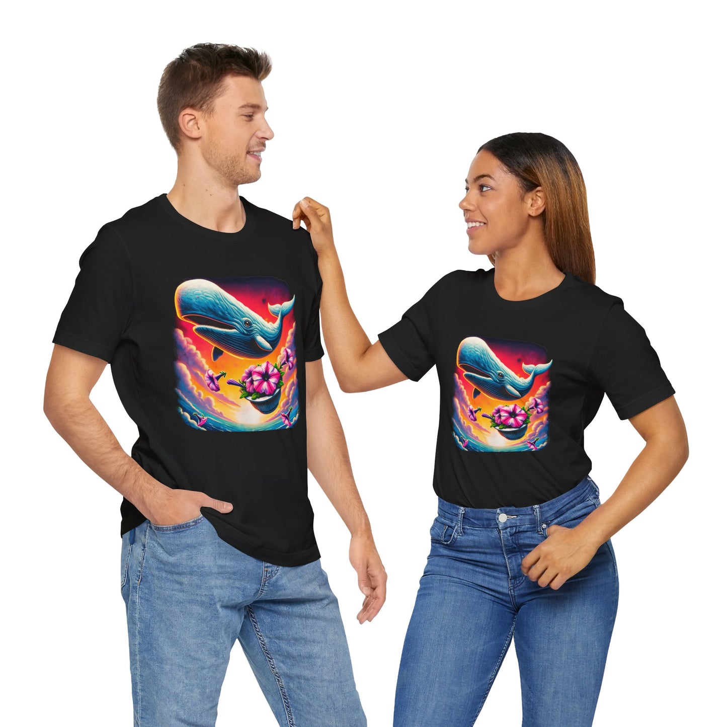 "Oh No, Not Again" Petunias and Whale Funny TShirt – Unisex Tee