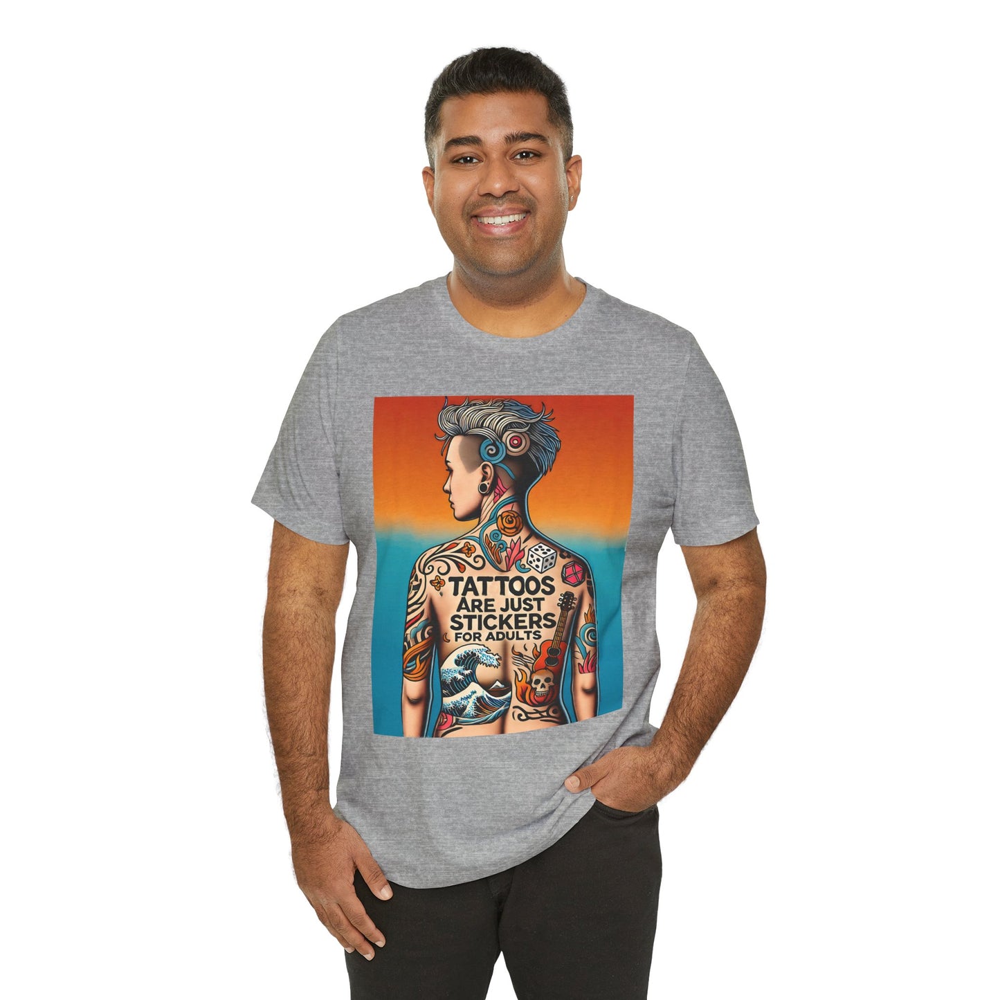 Tattoos Are Just Stickers for Adults T-Shirt – Funny Tattoo Lover Graphic Tee - WhimSpin - https://whimspin.com