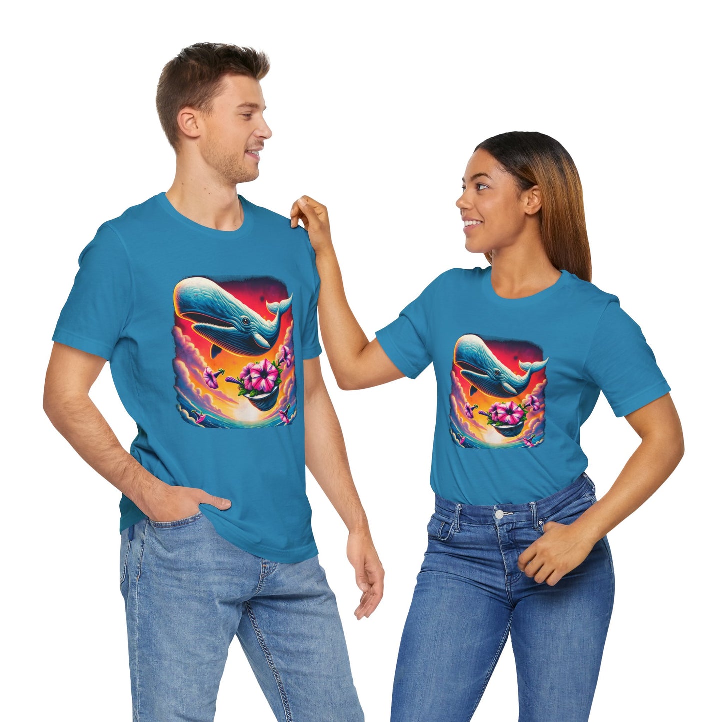 "Oh No, Not Again" Petunias and Whale Funny TShirt – Unisex Tee