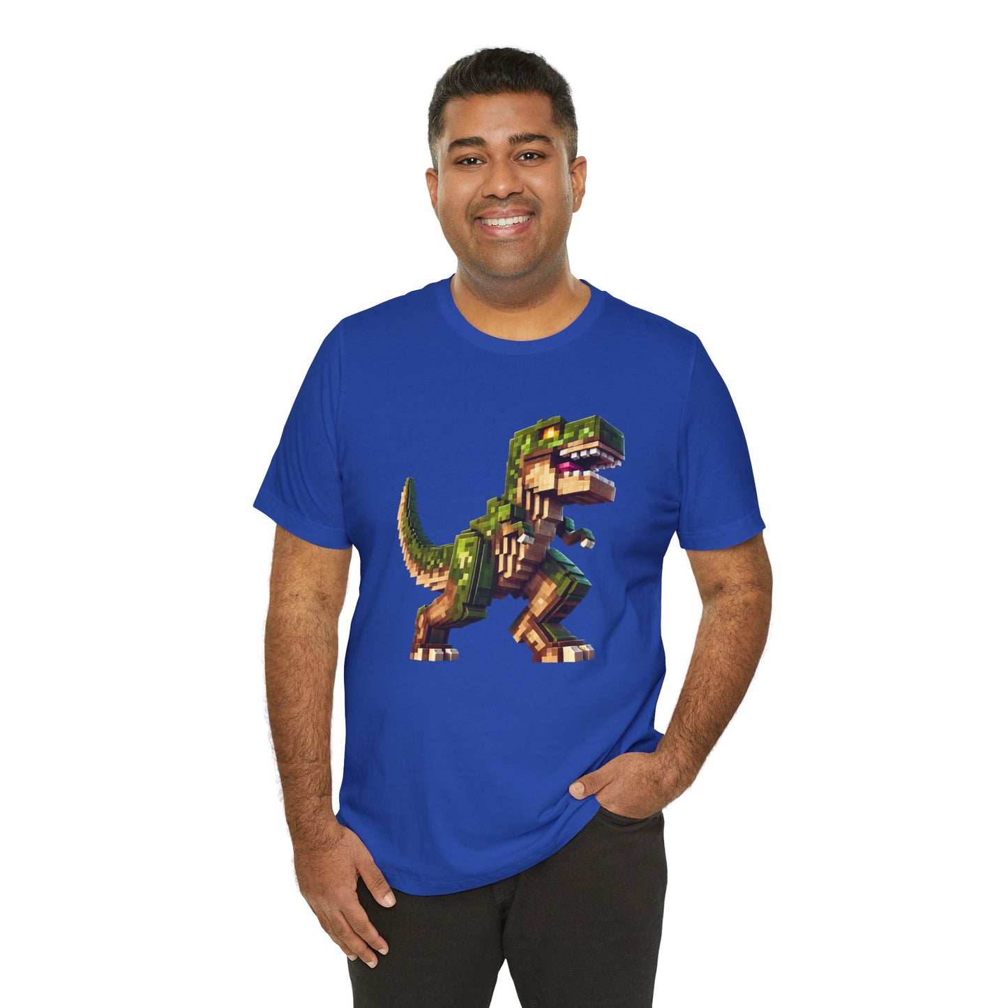 Pixel Dinosaur T-Shirt – Retro Dino Graphic Tee for Adults