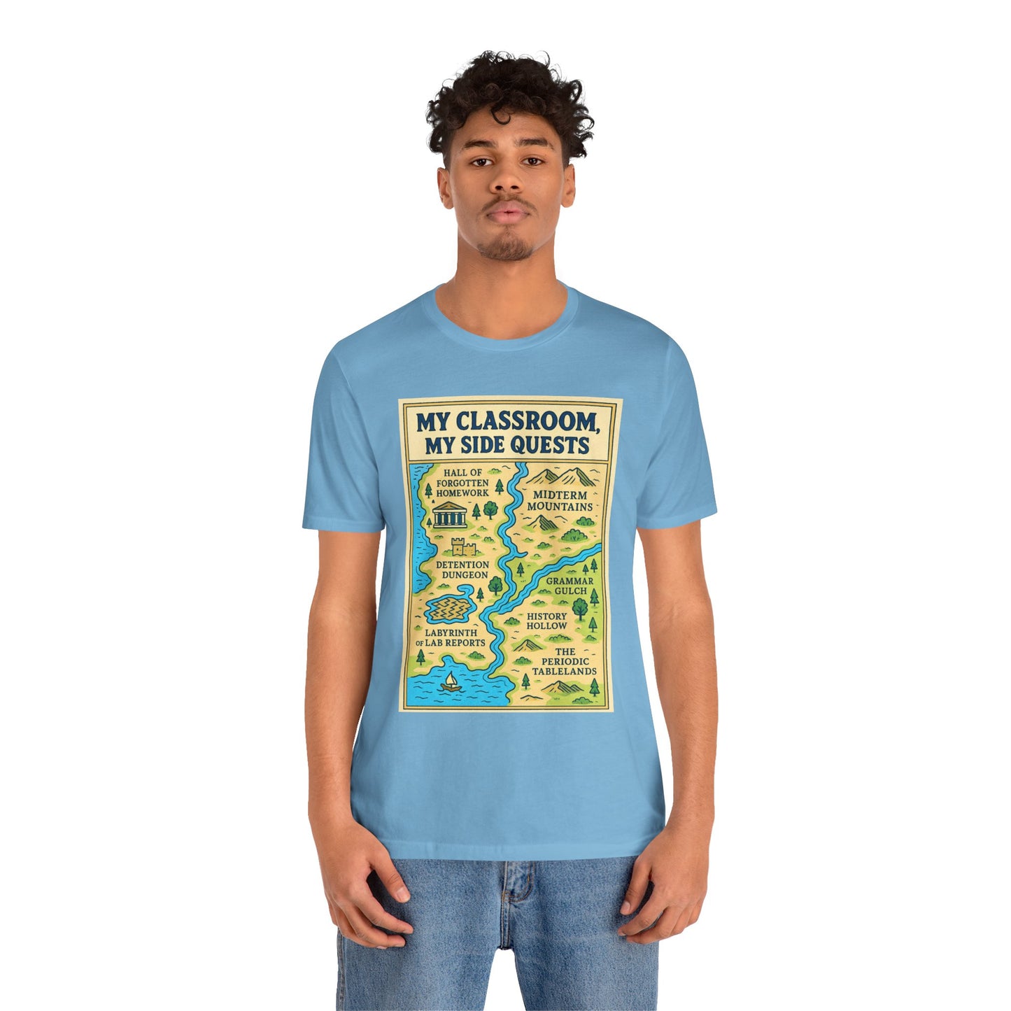 My Classroom, My Side Quests T-Shirt – RPG Map Tee for Teachers
