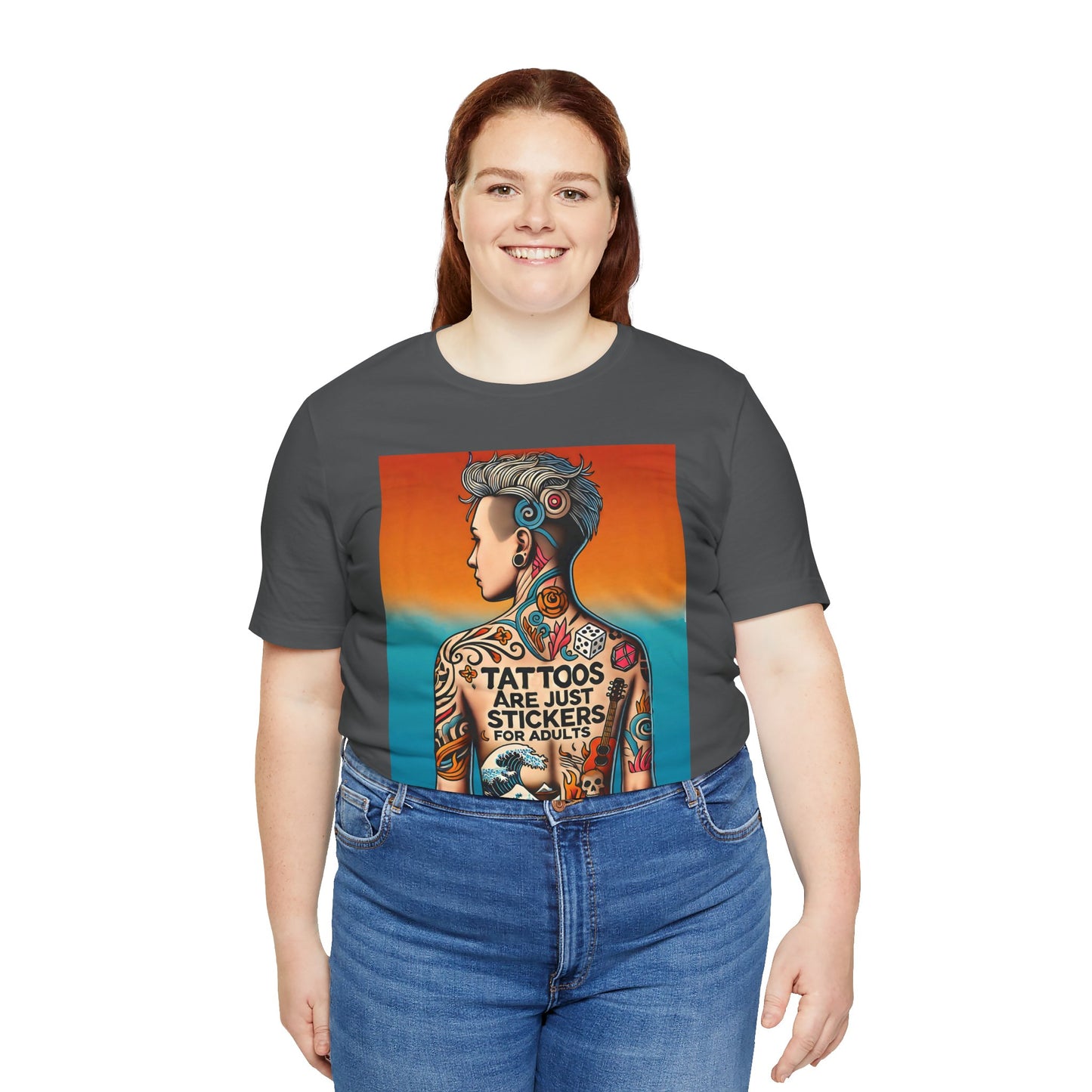 Tattoos Are Just Stickers for Adults T-Shirt – Funny Tattoo Lover Graphic Tee - WhimSpin - https://whimspin.com
