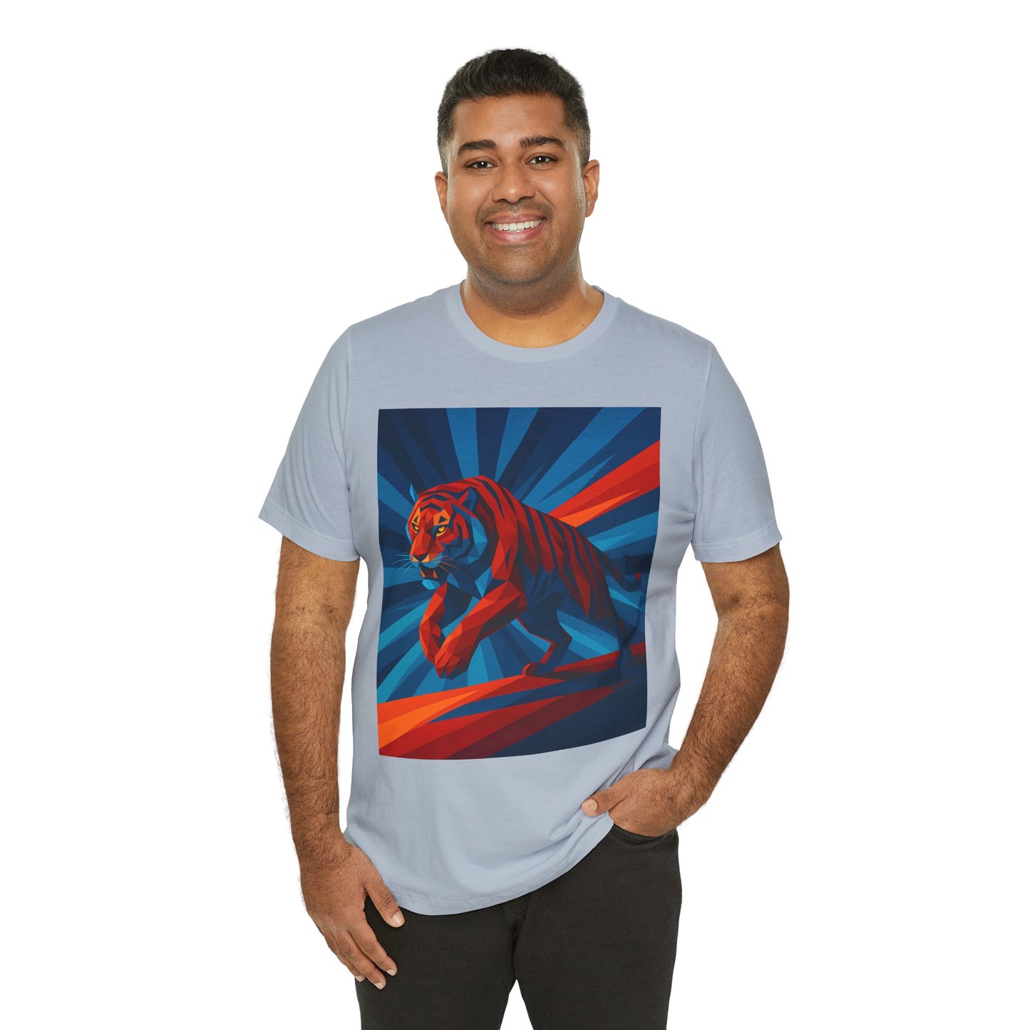 Geometric Tiger T-Shirt – Bold Jungle Animal Tee in Abstract Style - WhimSpin - https://whimspin.com