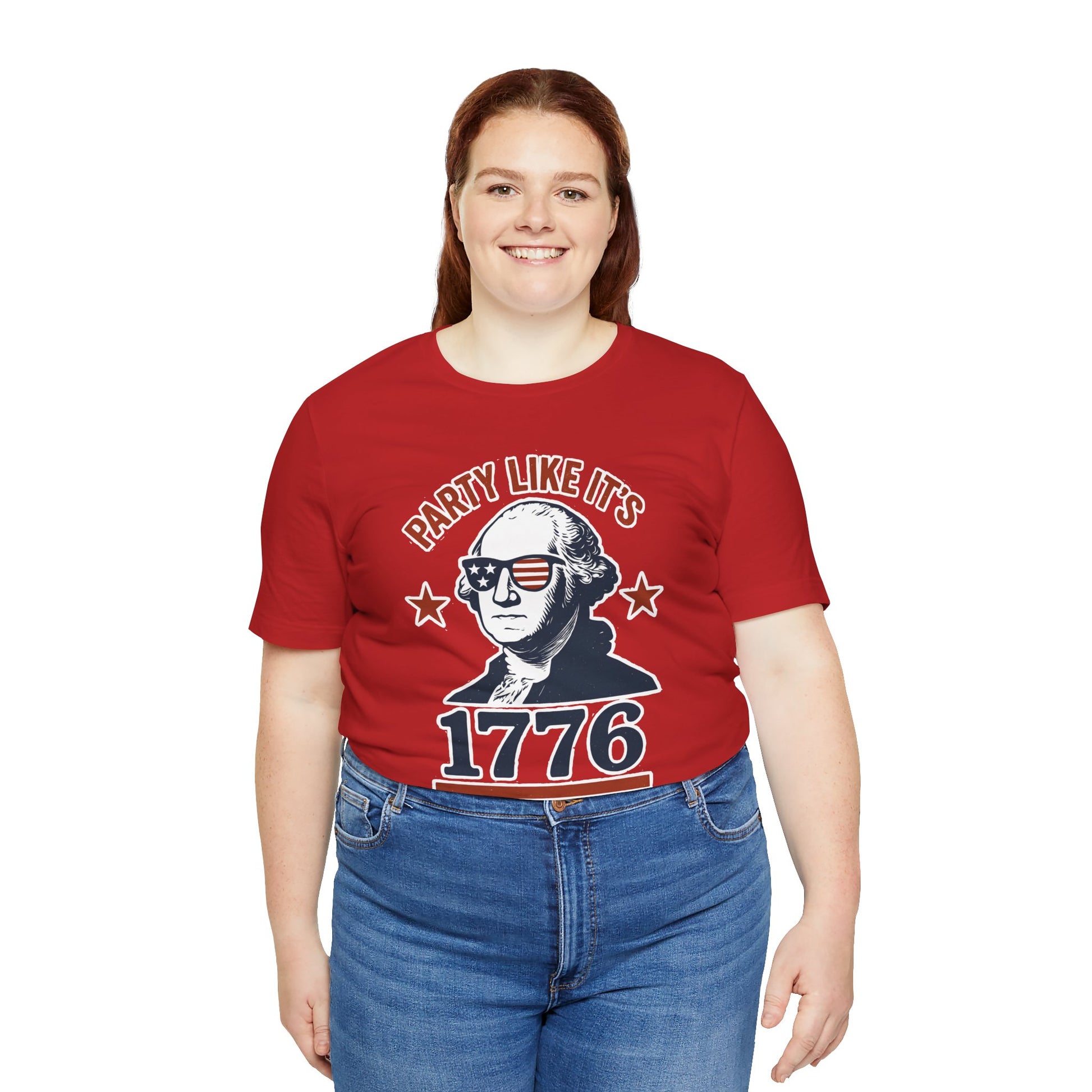 Party Like It's 1776 T-Shirt – Funny 4th of July Tee with George Washington Graphic - WhimSpin - https://whimspin.com