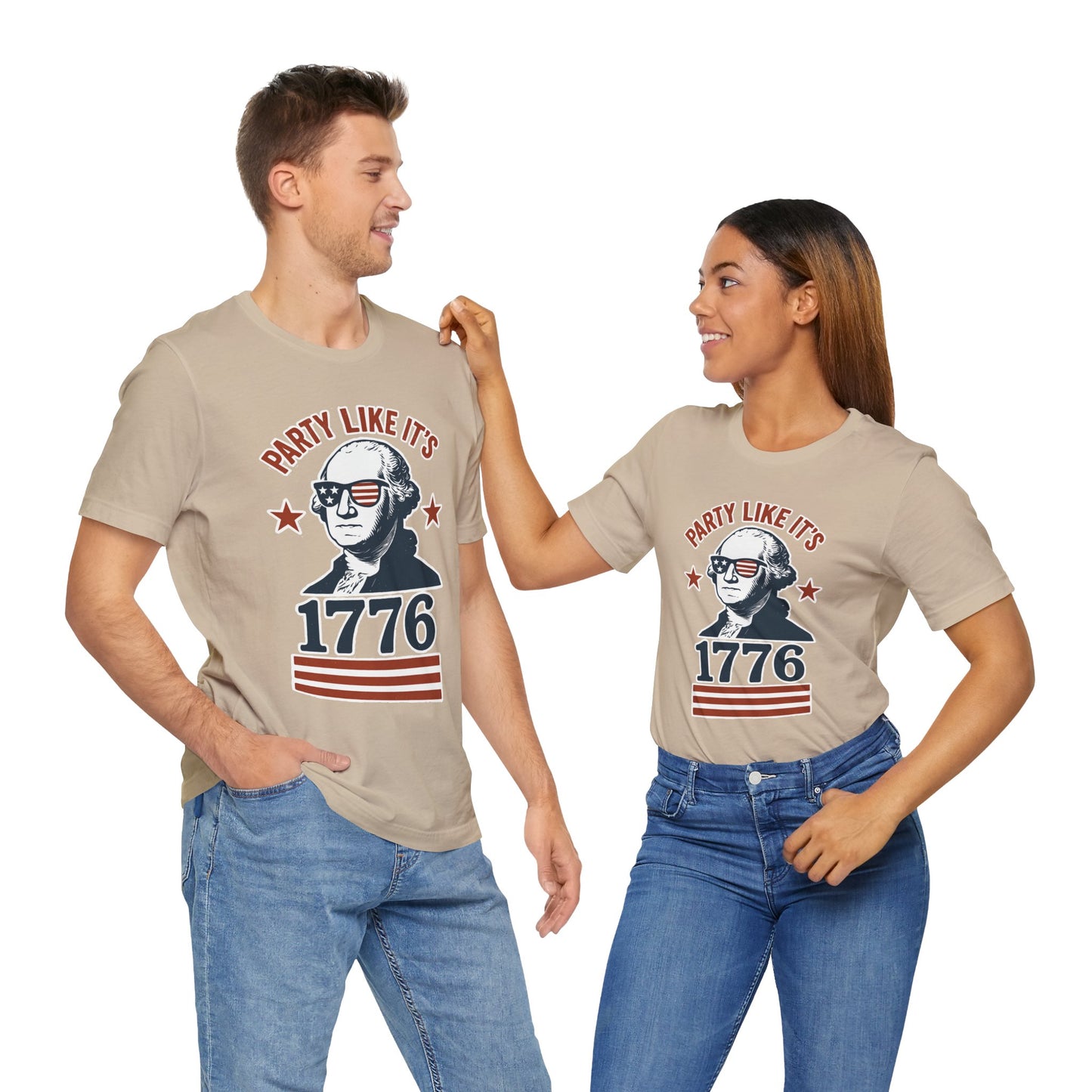 Party Like It's 1776 T-Shirt – Funny 4th of July Tee with George Washington Graphic - WhimSpin - https://whimspin.com