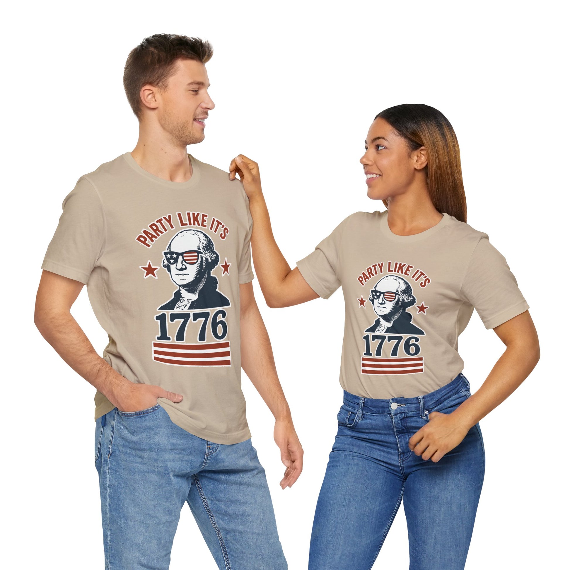 Party Like It's 1776 T-Shirt – Funny 4th of July Tee with George Washington Graphic - WhimSpin - https://whimspin.com