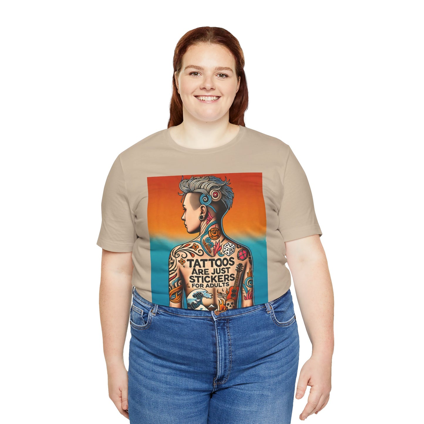 Tattoos Are Just Stickers for Adults T-Shirt – Funny Tattoo Lover Graphic Tee - WhimSpin - https://whimspin.com