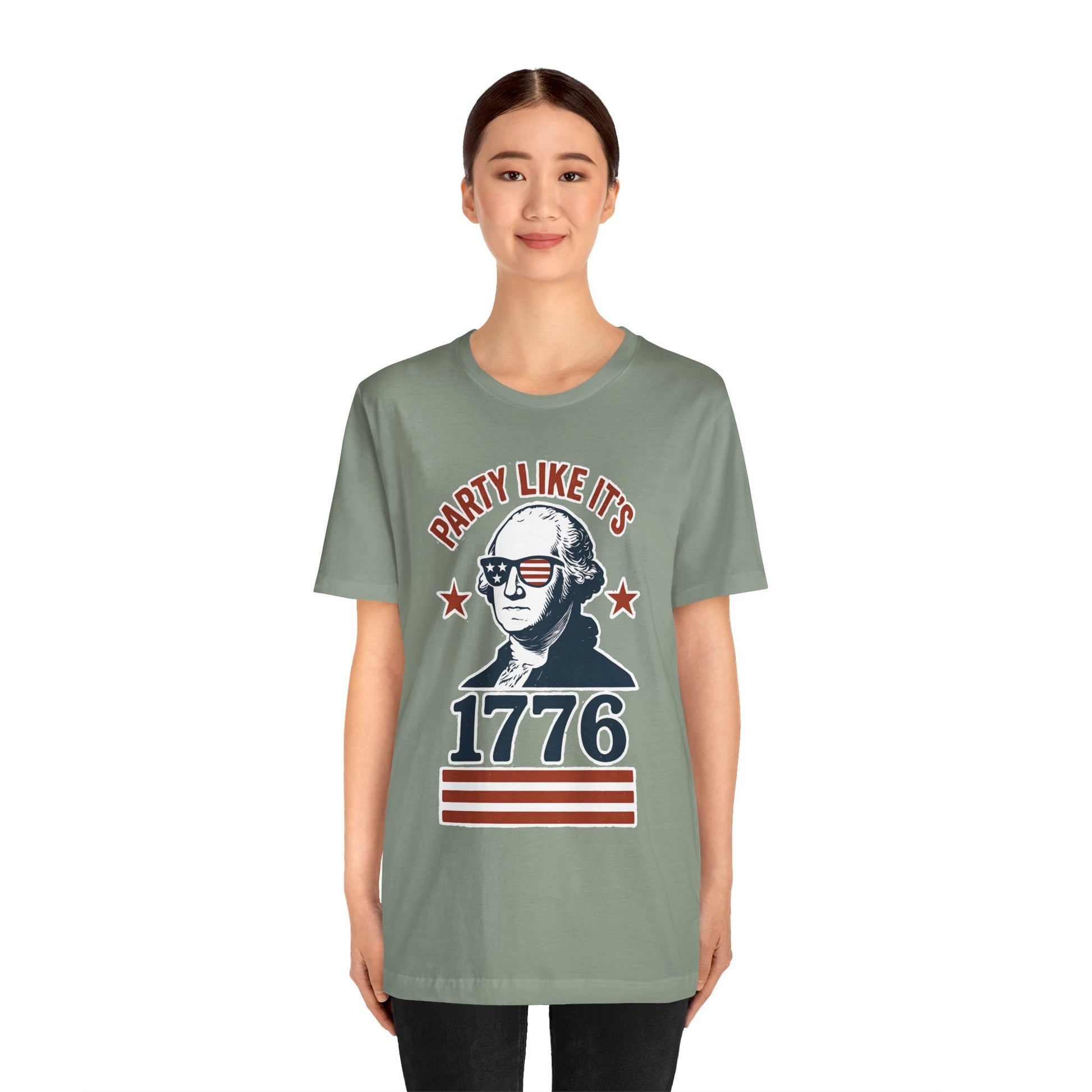 Party Like It's 1776 T-Shirt – Funny 4th of July Tee with George Washington Graphic - WhimSpin - https://whimspin.com