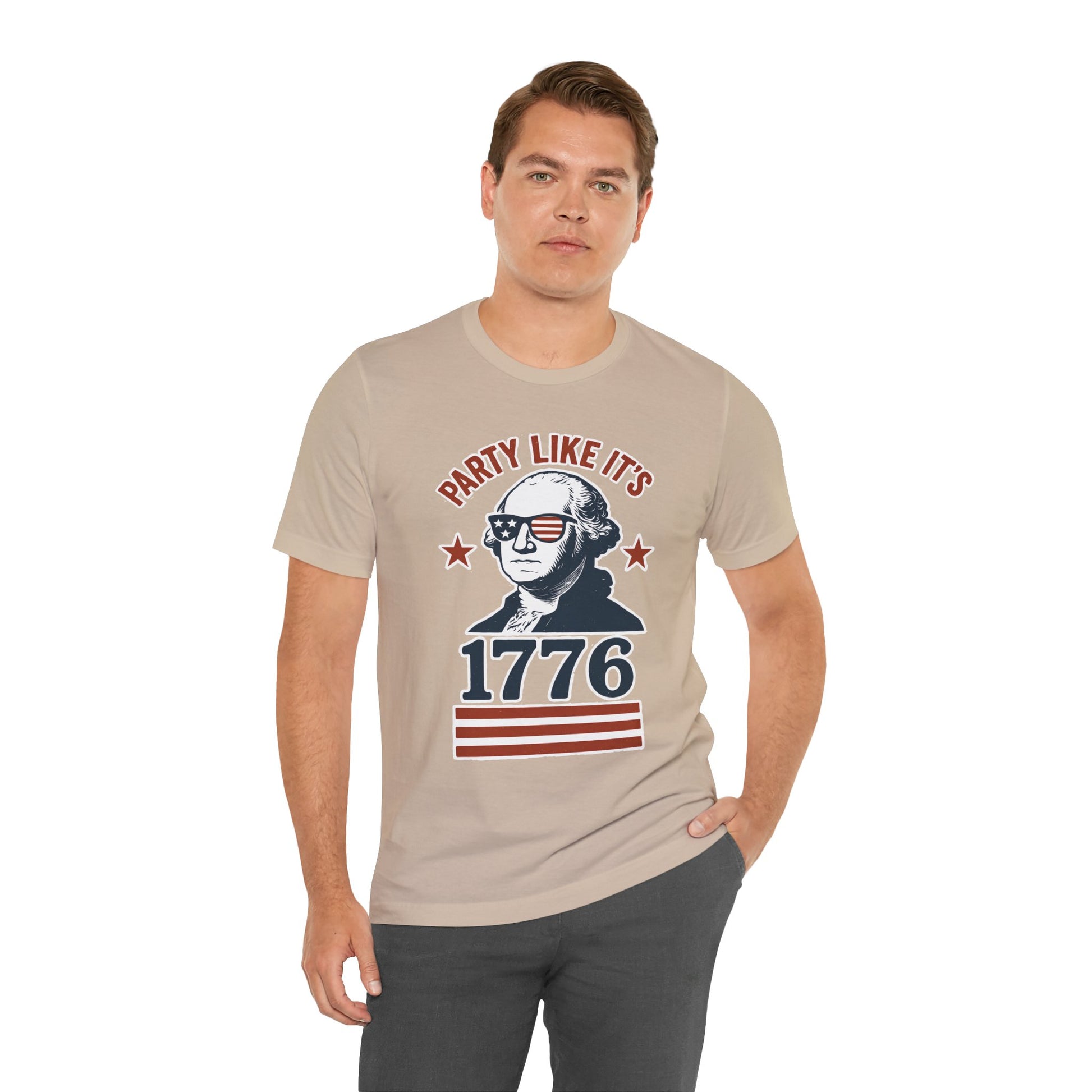 Party Like It's 1776 T-Shirt – Funny 4th of July Tee with George Washington Graphic - WhimSpin - https://whimspin.com