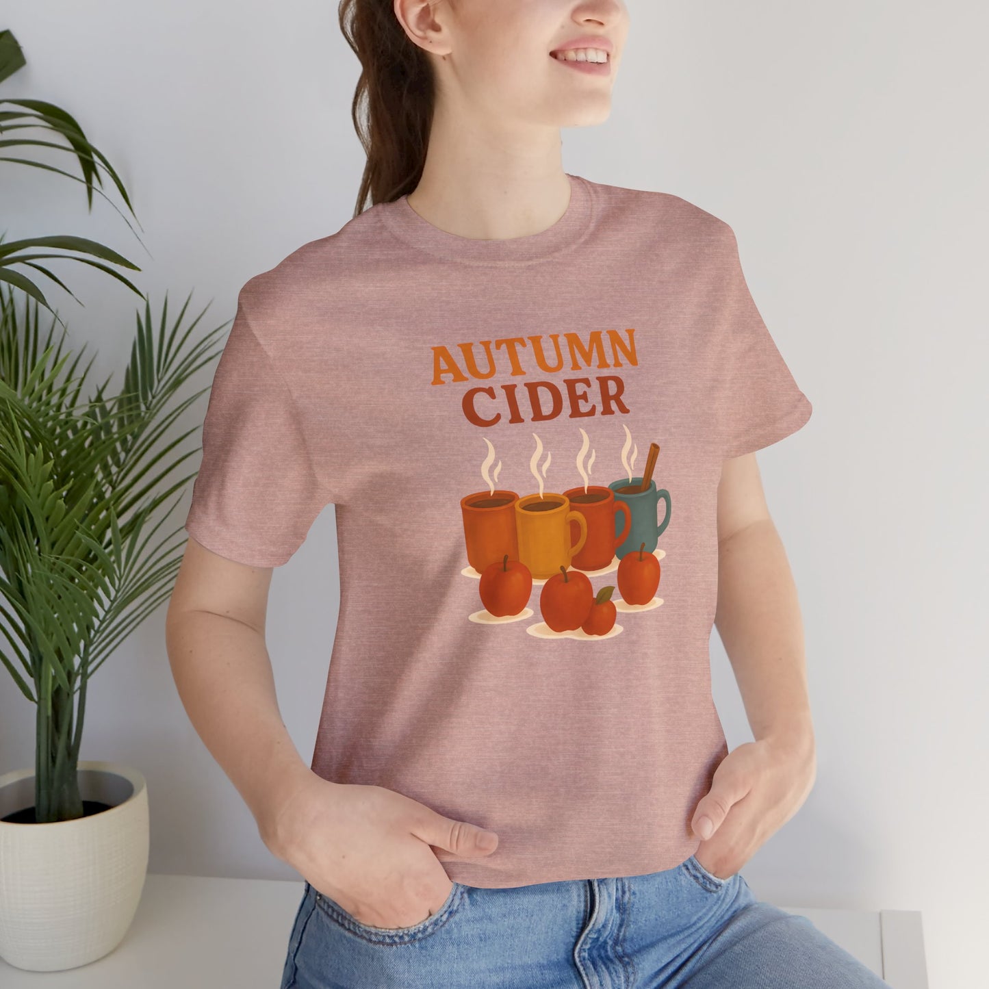 Autumn Cider T-Shirt – Cozy Fall Graphic Tee with Steaming Mugs