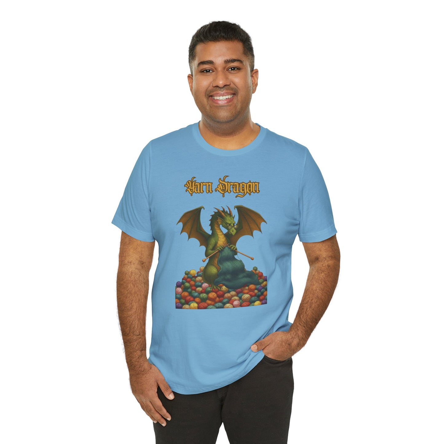 Yarn Dragon T-Shirt – Funny Knitting Dragon Shirt for Yarn Lovers