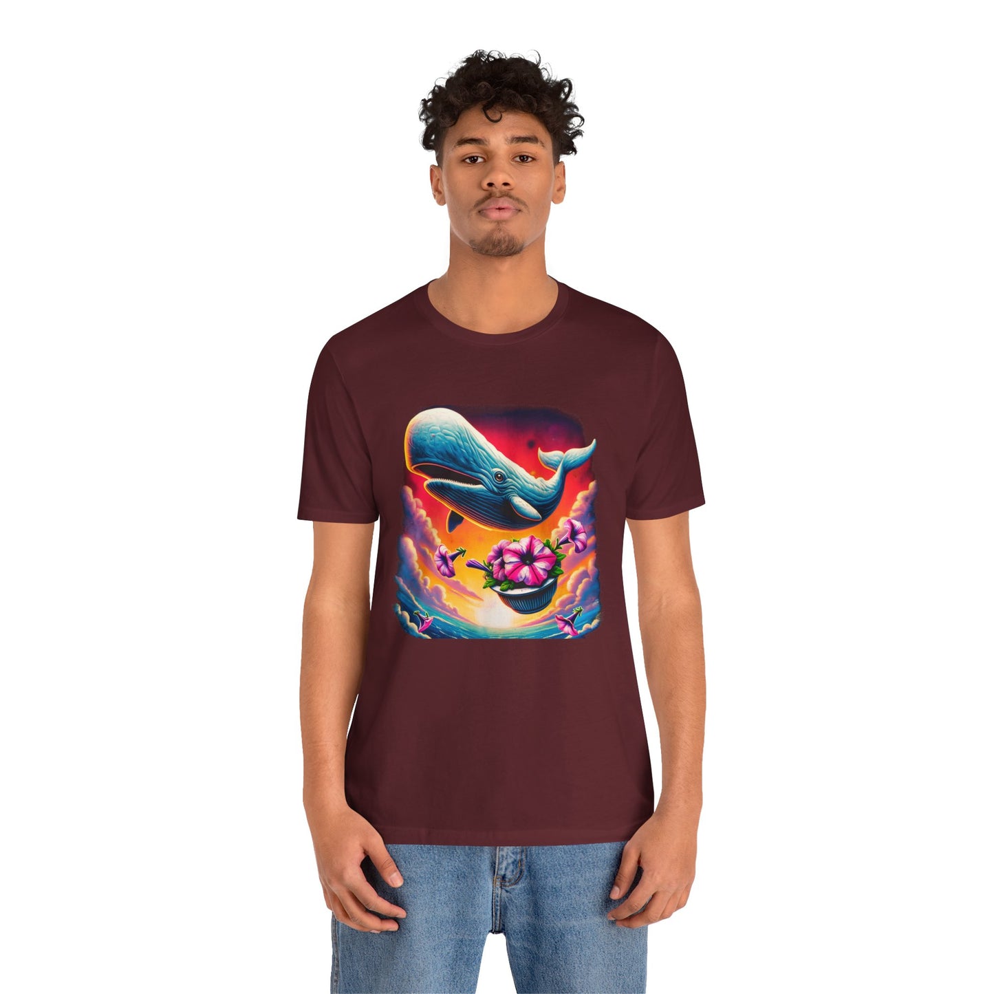 "Oh No, Not Again" Petunias and Whale Funny TShirt – Unisex Tee