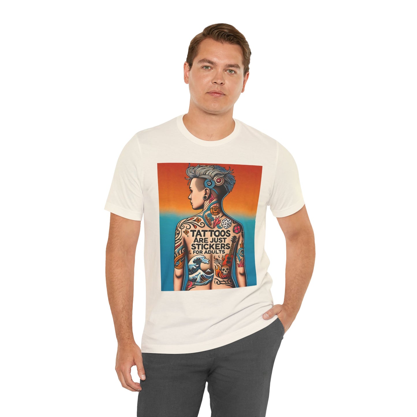 Tattoos Are Just Stickers for Adults T-Shirt – Funny Tattoo Lover Graphic Tee - WhimSpin - https://whimspin.com