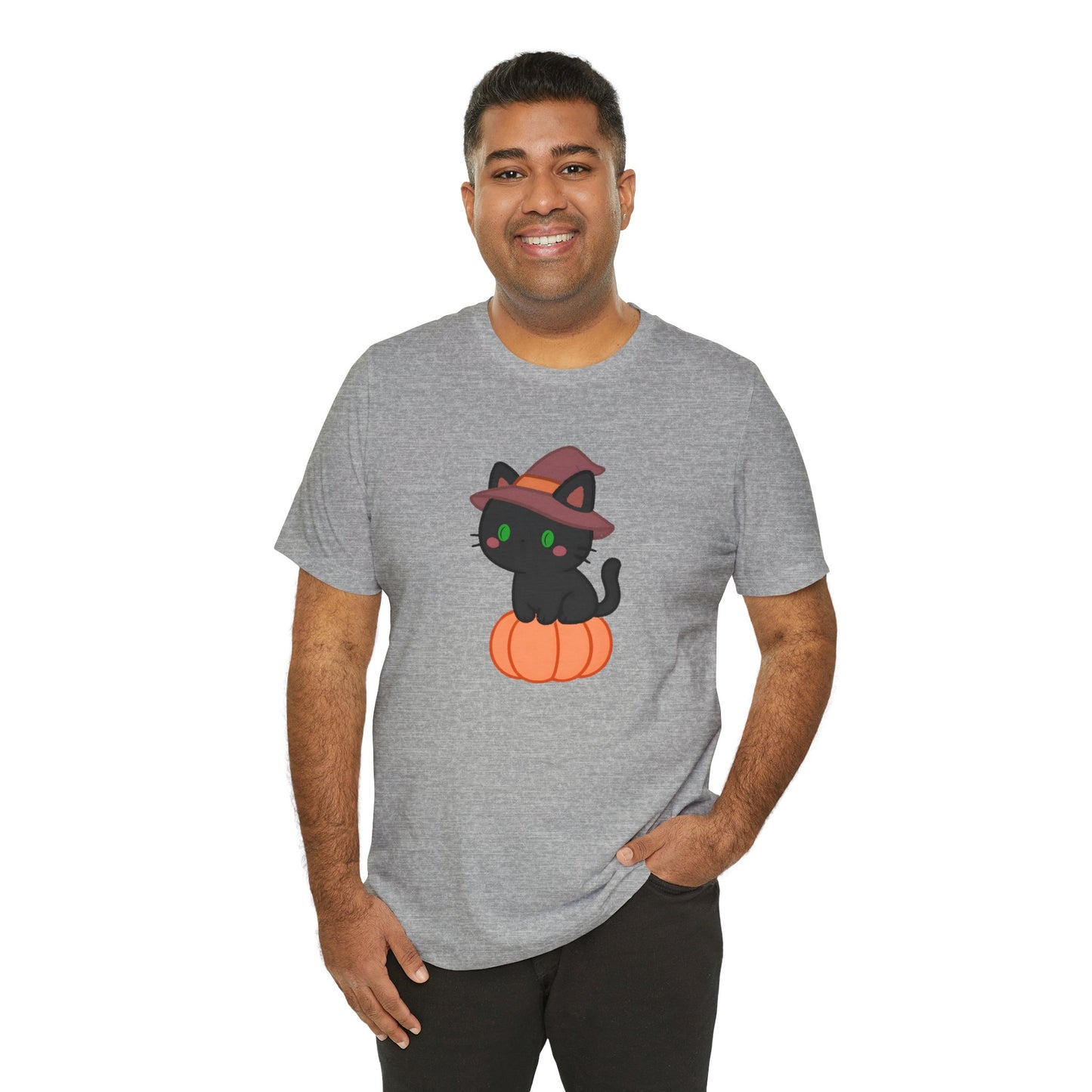 Halloween Cat Shirt – Cute Cat on a Pumpkin Graphic Tee