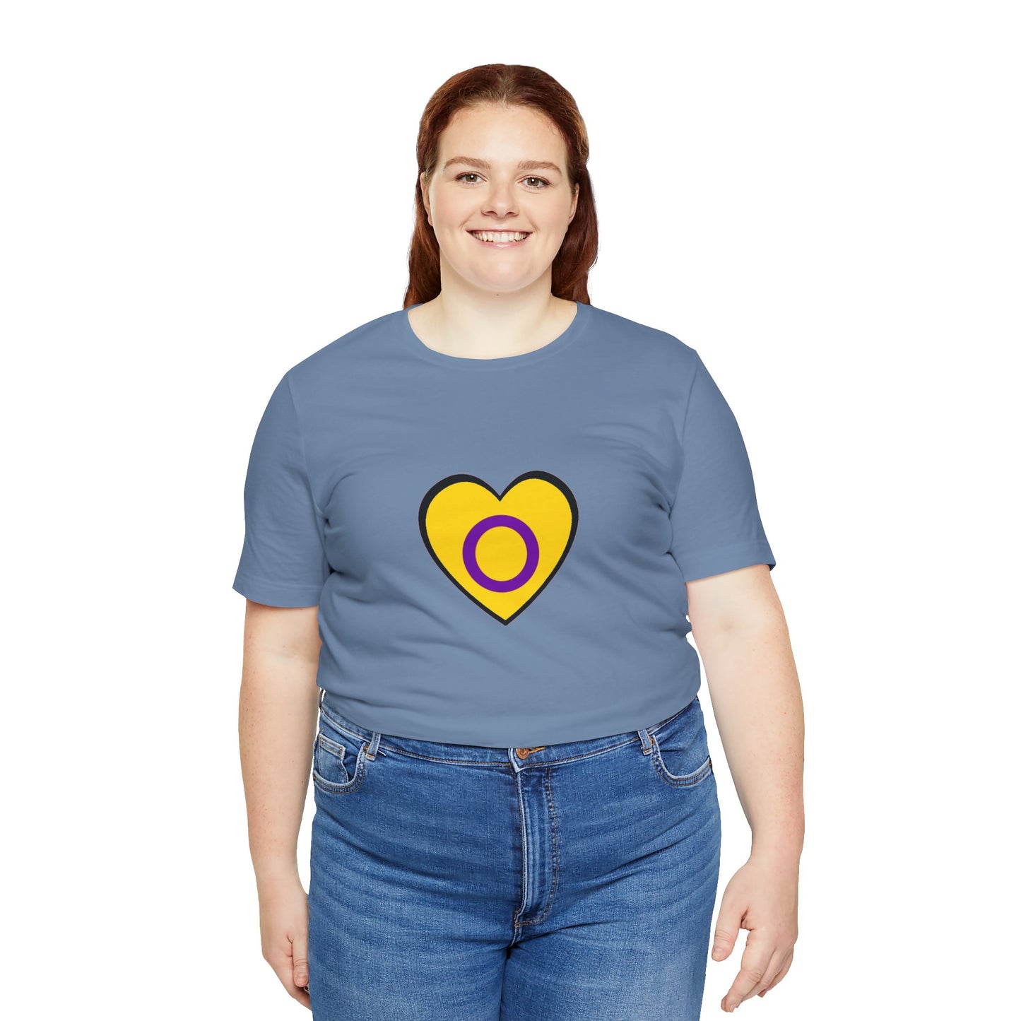 Intersex Pride Flag Heart T-Shirt – Minimalist LGBTQ+ Support Tee - WhimSpin - https://whimspin.com