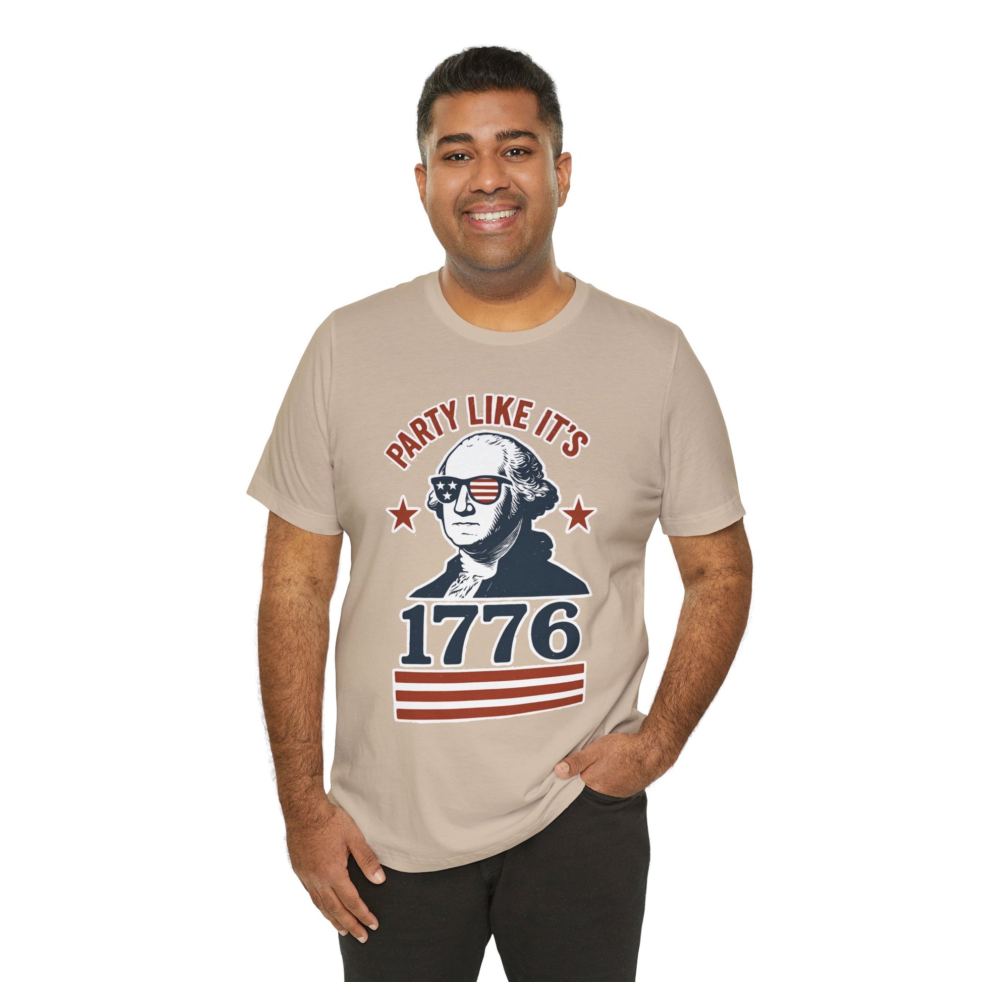 Party Like It's 1776 T-Shirt – Funny 4th of July Tee with George Washington Graphic - WhimSpin - https://whimspin.com