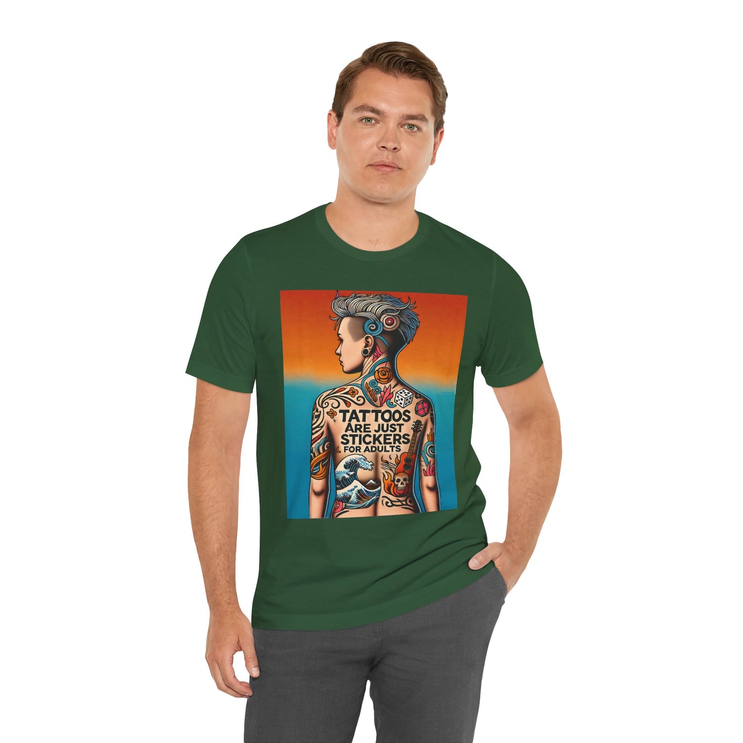 Tattoos Are Just Stickers for Adults T-Shirt – Funny Tattoo Lover Graphic Tee - WhimSpin - https://whimspin.com