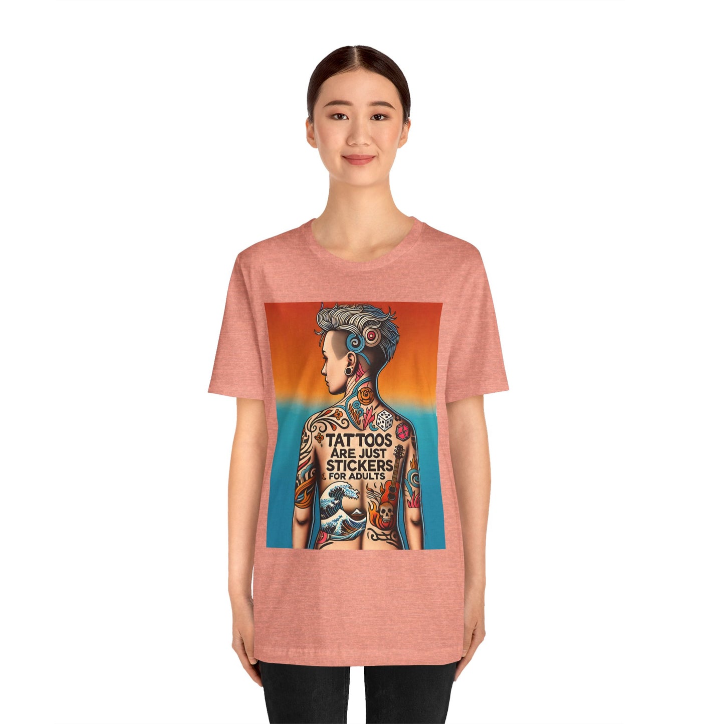 Tattoos Are Just Stickers for Adults T-Shirt – Funny Tattoo Lover Graphic Tee - WhimSpin - https://whimspin.com