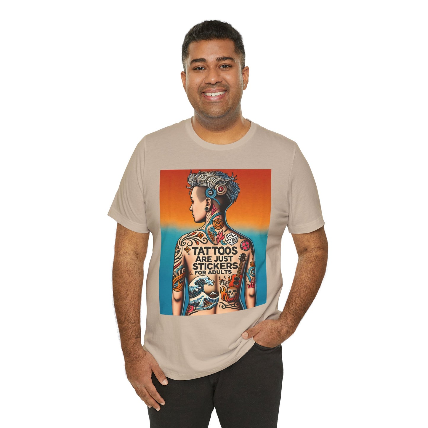 Tattoos Are Just Stickers for Adults T-Shirt – Funny Tattoo Lover Graphic Tee - WhimSpin - https://whimspin.com