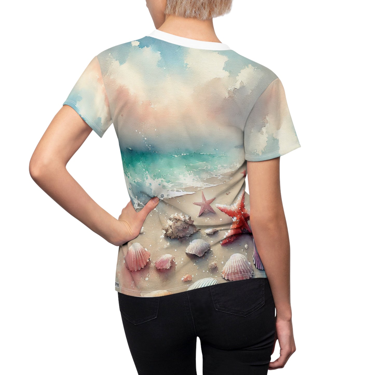 Beachcomber’s Dream Watercolor Seashell T-Shirt - WhimSpin - https://whimspin.com