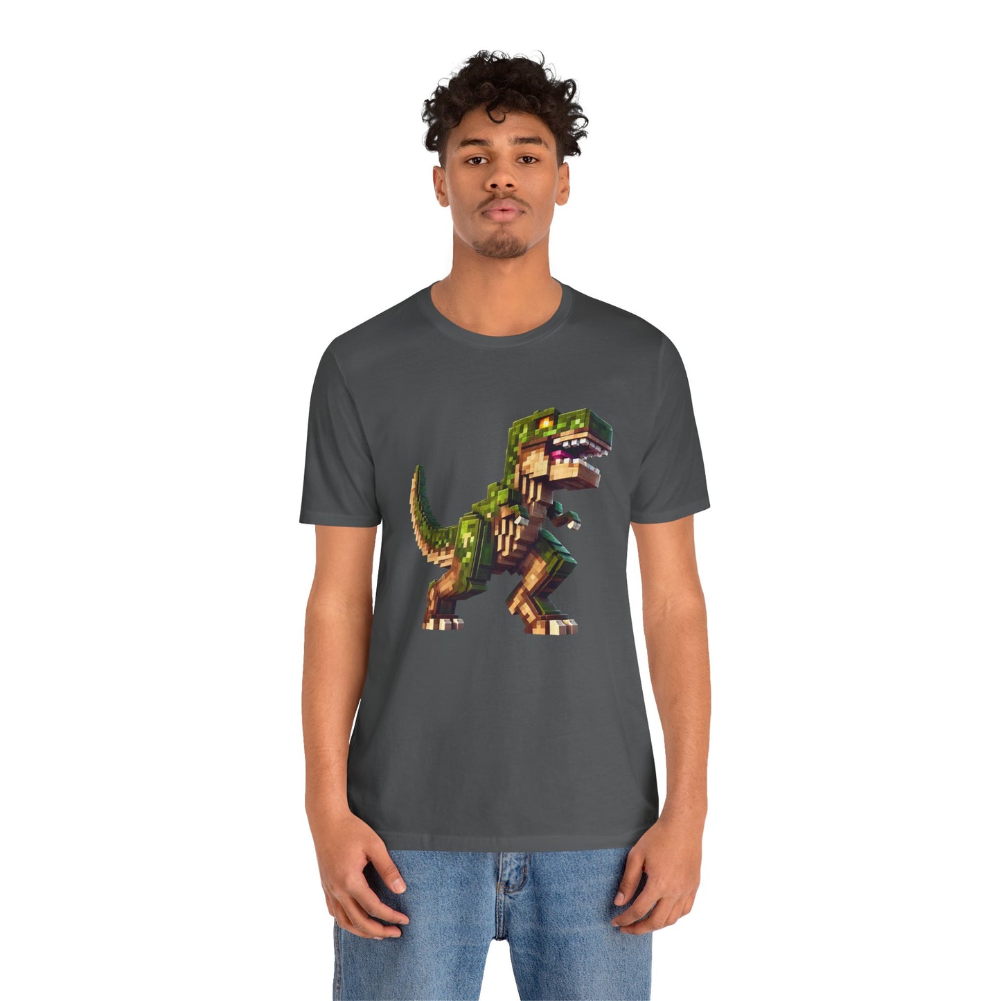 Pixel Dinosaur T-Shirt – Retro Dino Graphic Tee for Adults