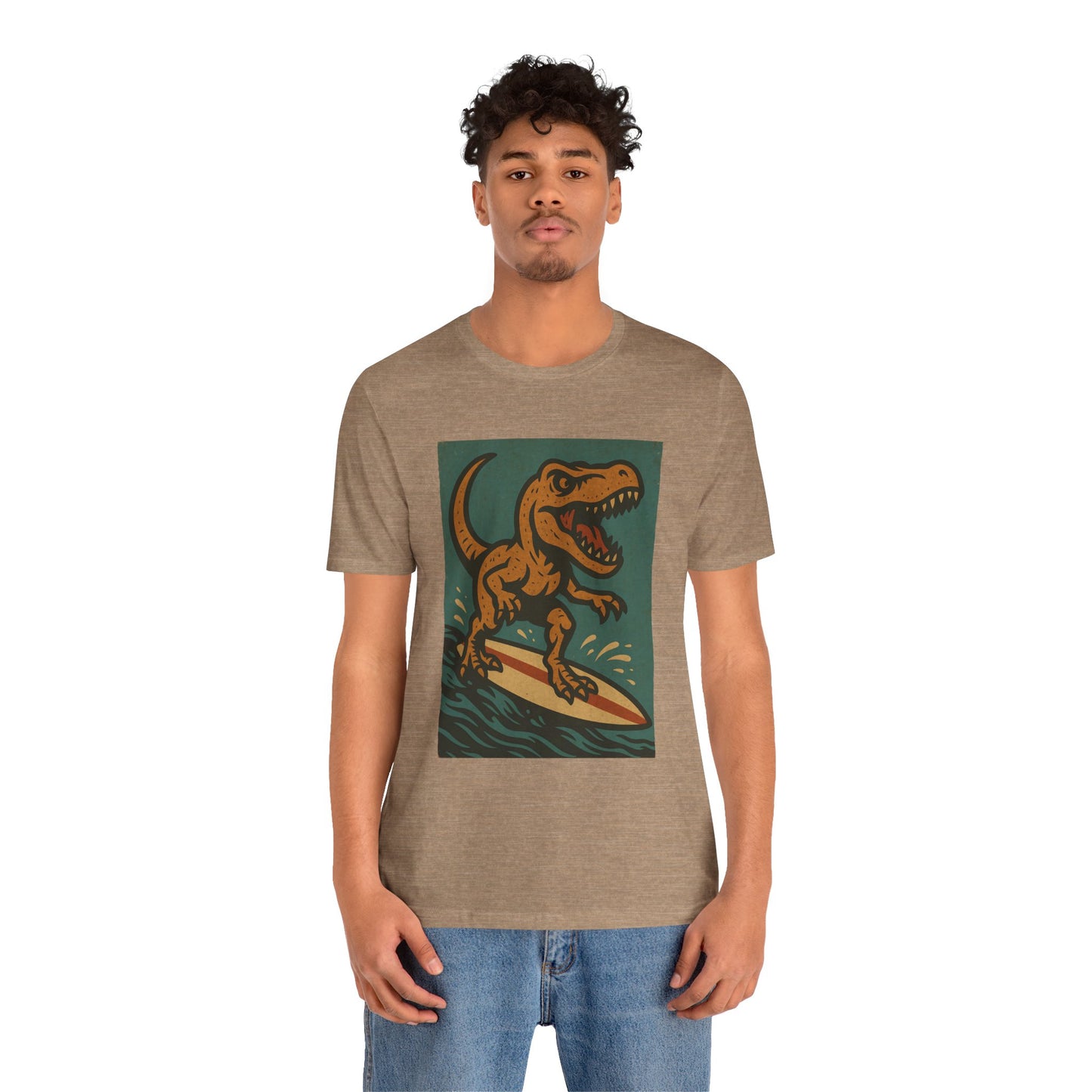 Surfing T-Rex T-Shirt – Funny Dinosaur Surfing Graphic Tee