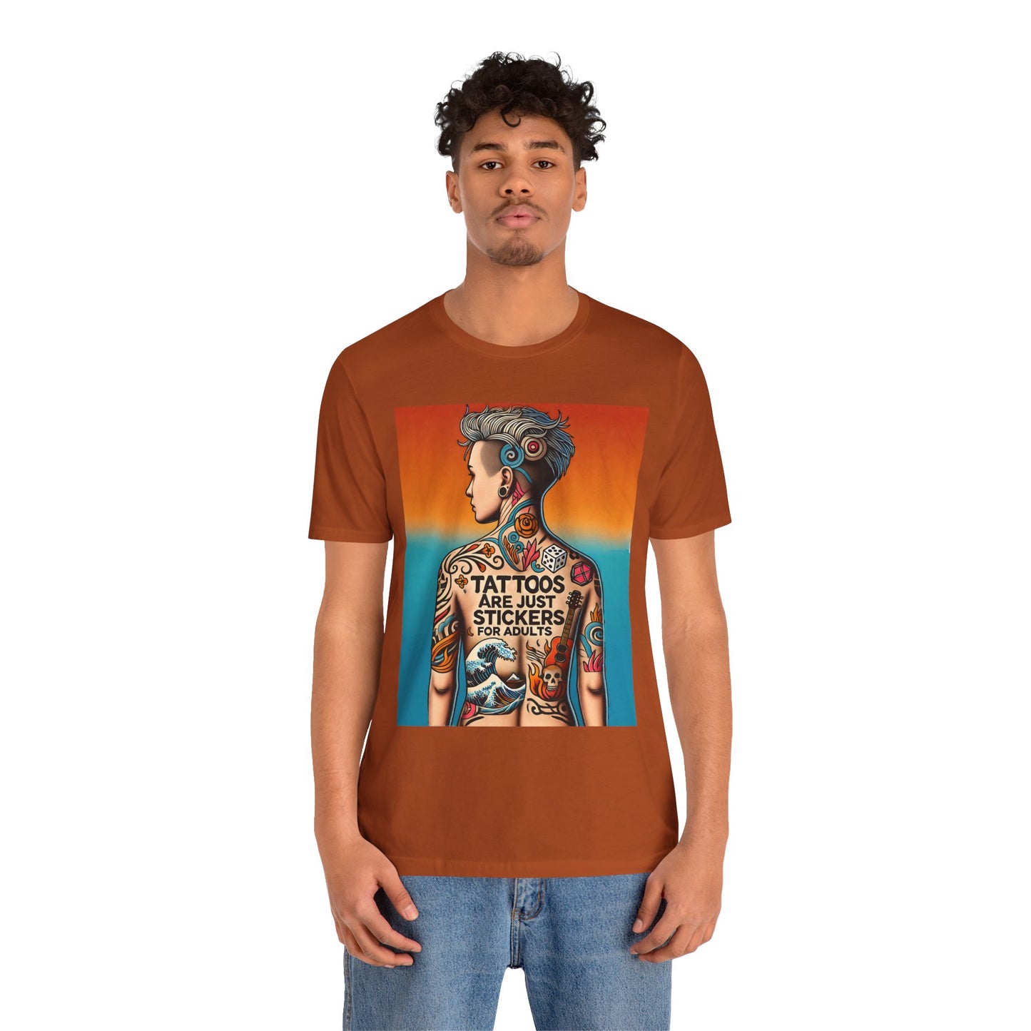 Tattoos Are Just Stickers for Adults T-Shirt – Funny Tattoo Lover Graphic Tee - WhimSpin - https://whimspin.com