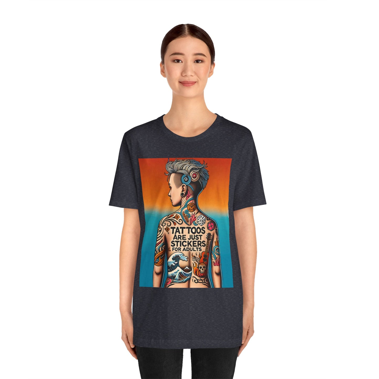Tattoos Are Just Stickers for Adults T-Shirt – Funny Tattoo Lover Graphic Tee - WhimSpin - https://whimspin.com