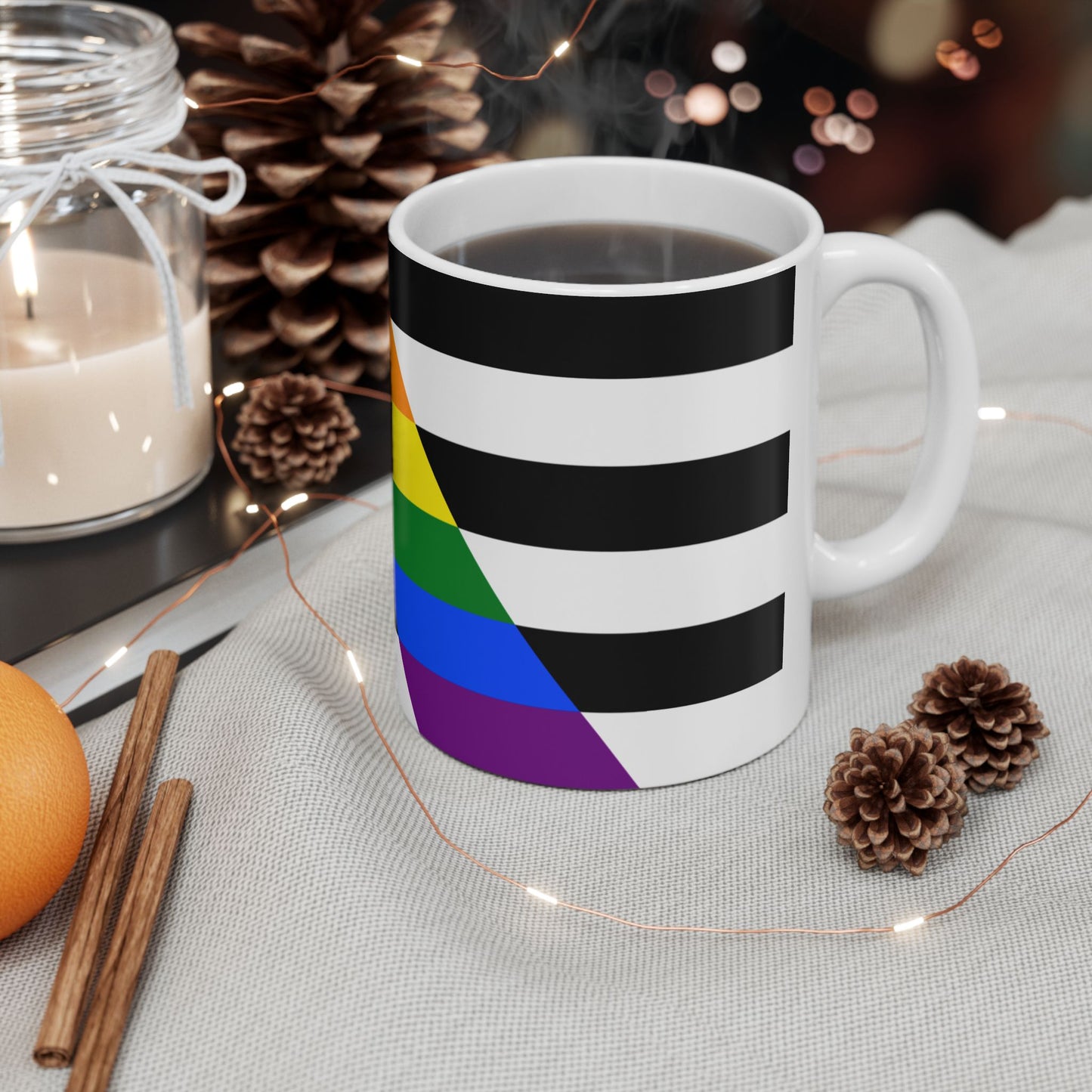 Straight Ally Pride Flag Mug – Rainbow “A” Coffee Cup