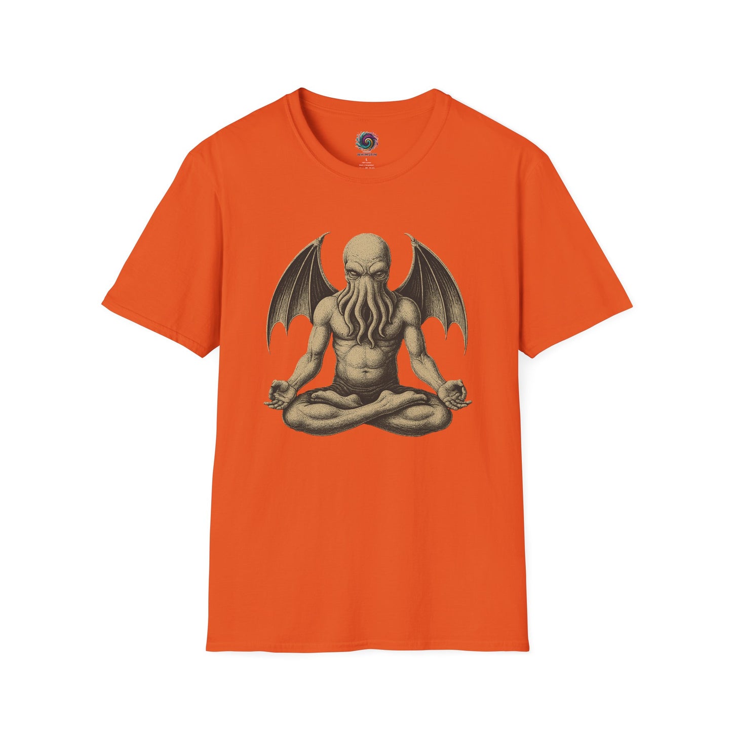 Meditating Cthulhu T-Shirt – Unisex Mythos Tee for Sci-Fi & Festival Fans - WhimSpin - https://whimspin.com