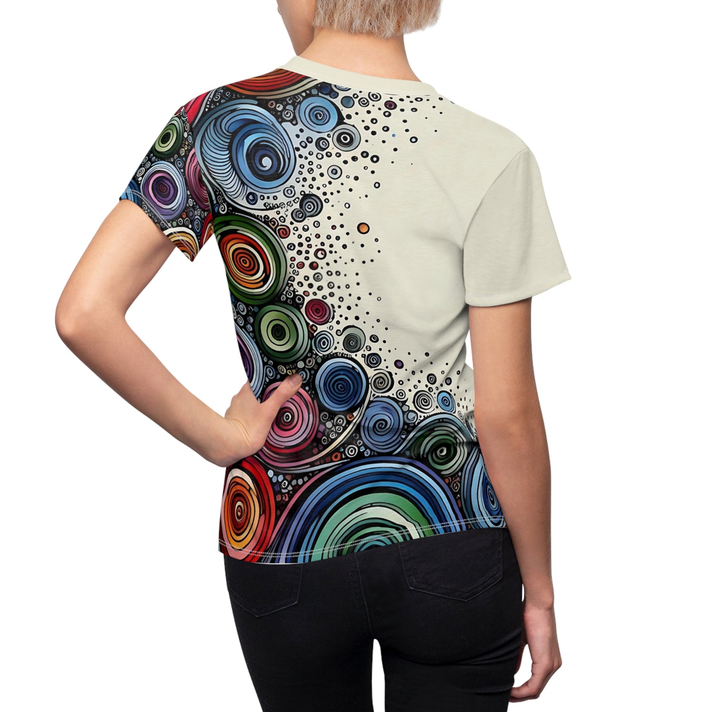 Spiral Hummingbird T-Shirt – Abstract All-Over Nature Art Tee