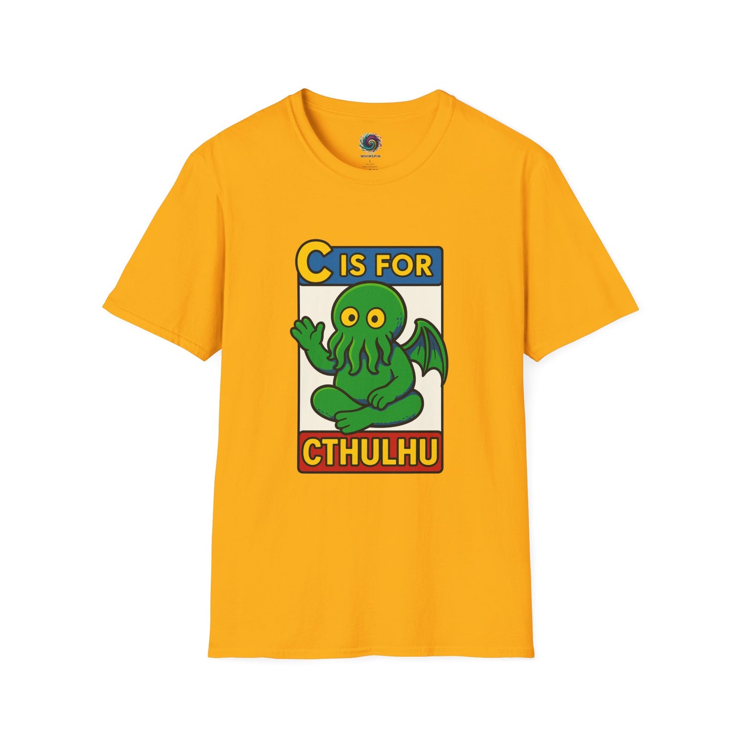 Yellow "C is for Cthulhu" t-shirt